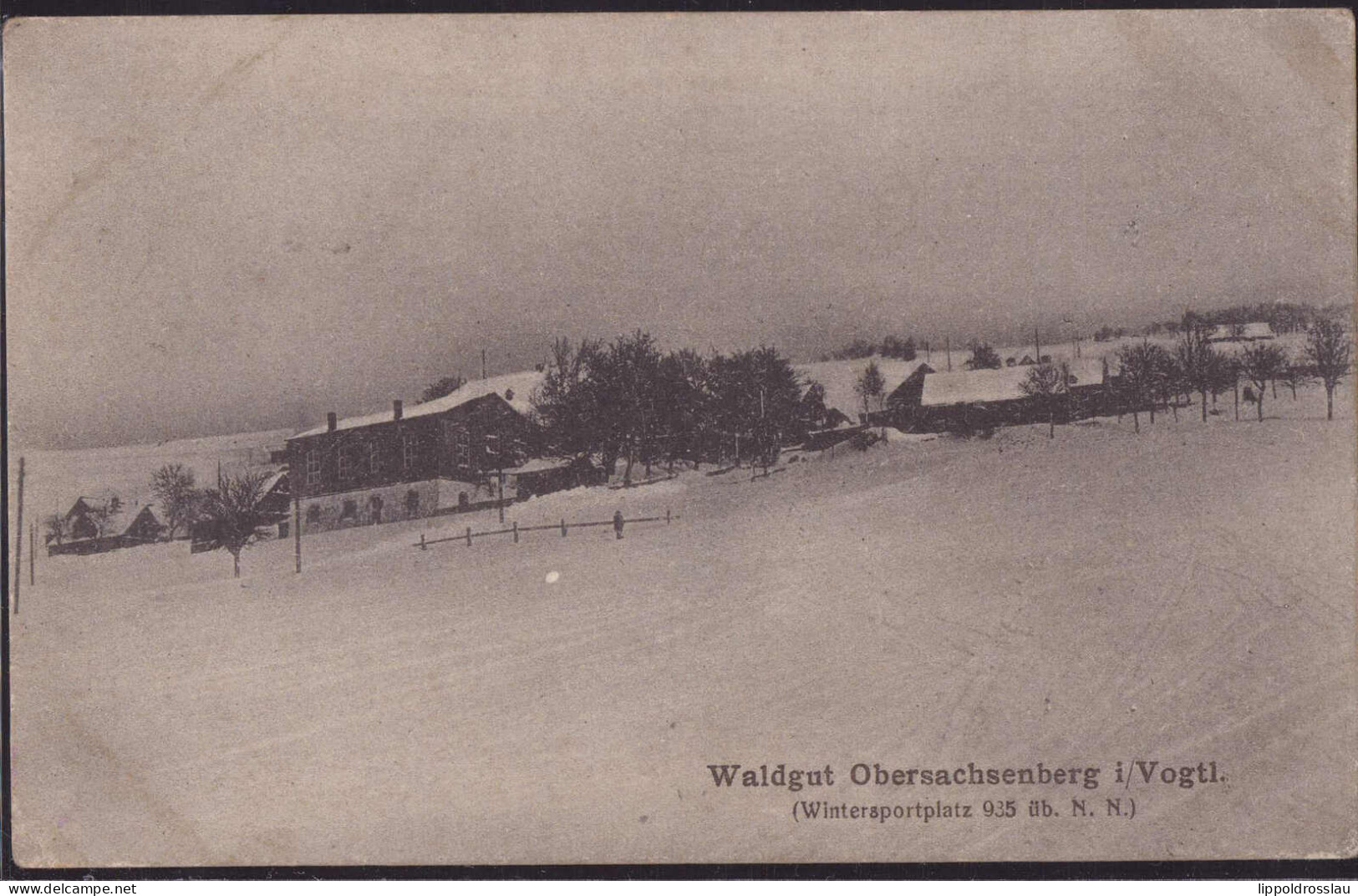 Gest. O-9650 Obersachsenberg Waldgut Im Winter, Feldpost 1917 - Klingenthal