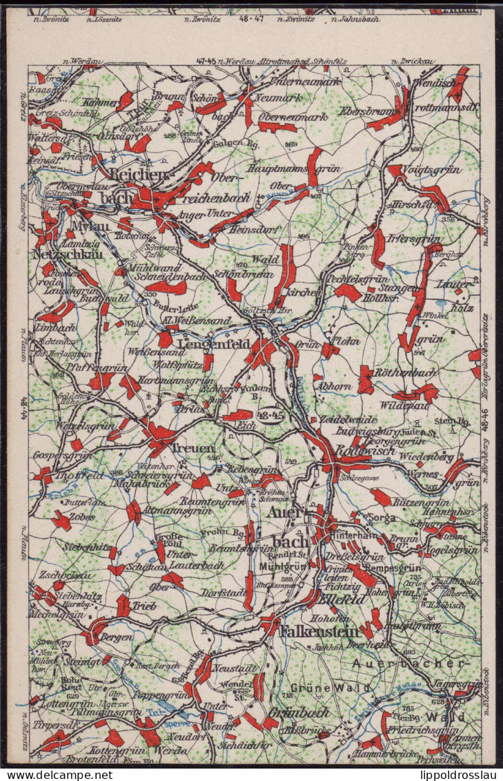 * O-9700 Auerbach Vogtland Wona-Umgebungskarte 48-45 - Auerbach (Vogtland)