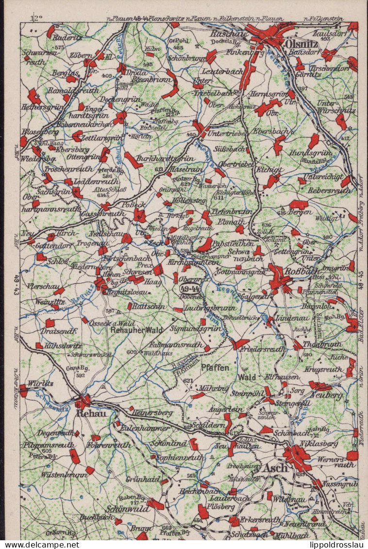 * O-9920 Oelsnitz Wona-Umgebungskarte 49-44 - Oelsnitz I. Erzgeb.