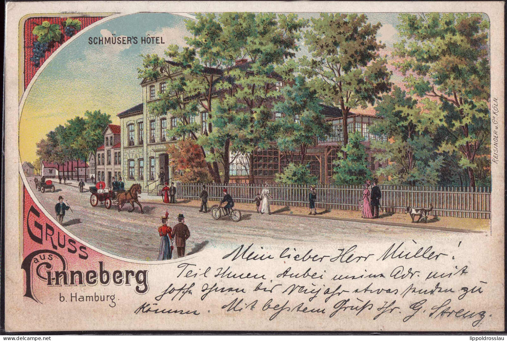 Gest. W-2080 Pinneberg Schmuster Hotel Und Gasthaus 1902 - Ahrensburg