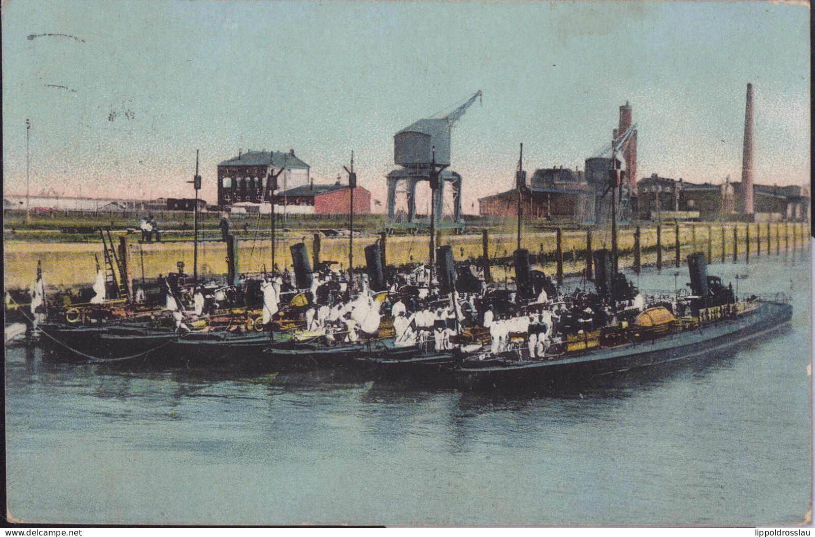 Gest. W-2190 Cuxhaven Minensuchdivision Im Neuen Hafen 1910 - Cuxhaven