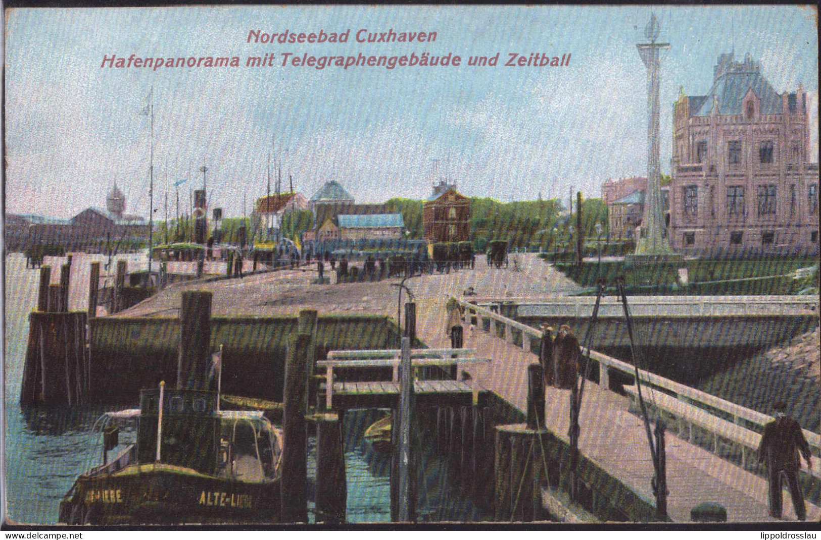 * W-2190 Cuxhaven Telegraphengebäude Reliefkarte 1914 - Cuxhaven