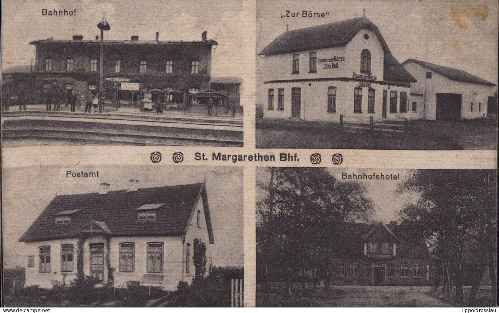 Gest. W-2211 St Margarethen Bahnhof Gasthaus Zur Börse Bahnhofshotel Post 1918 - Itzehoe