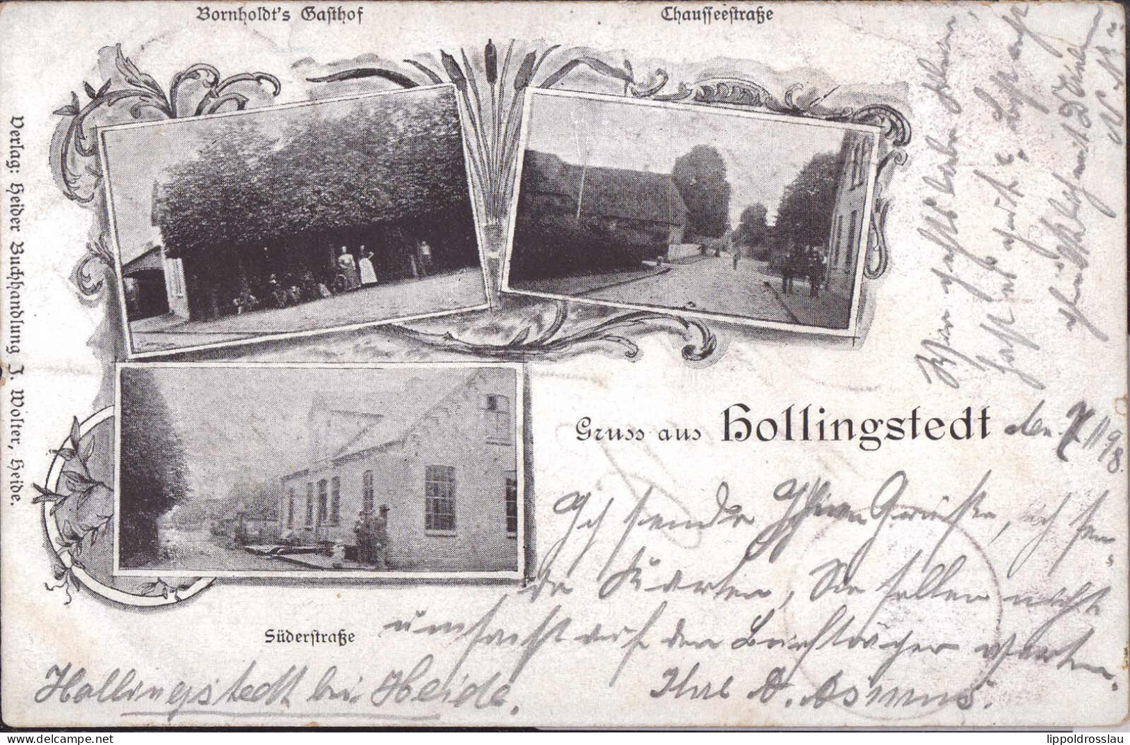 Gest. W-2241 Hollingstedt Gasthaus Bornholdt Süderstraße Chasseestraße 1898 - Heide