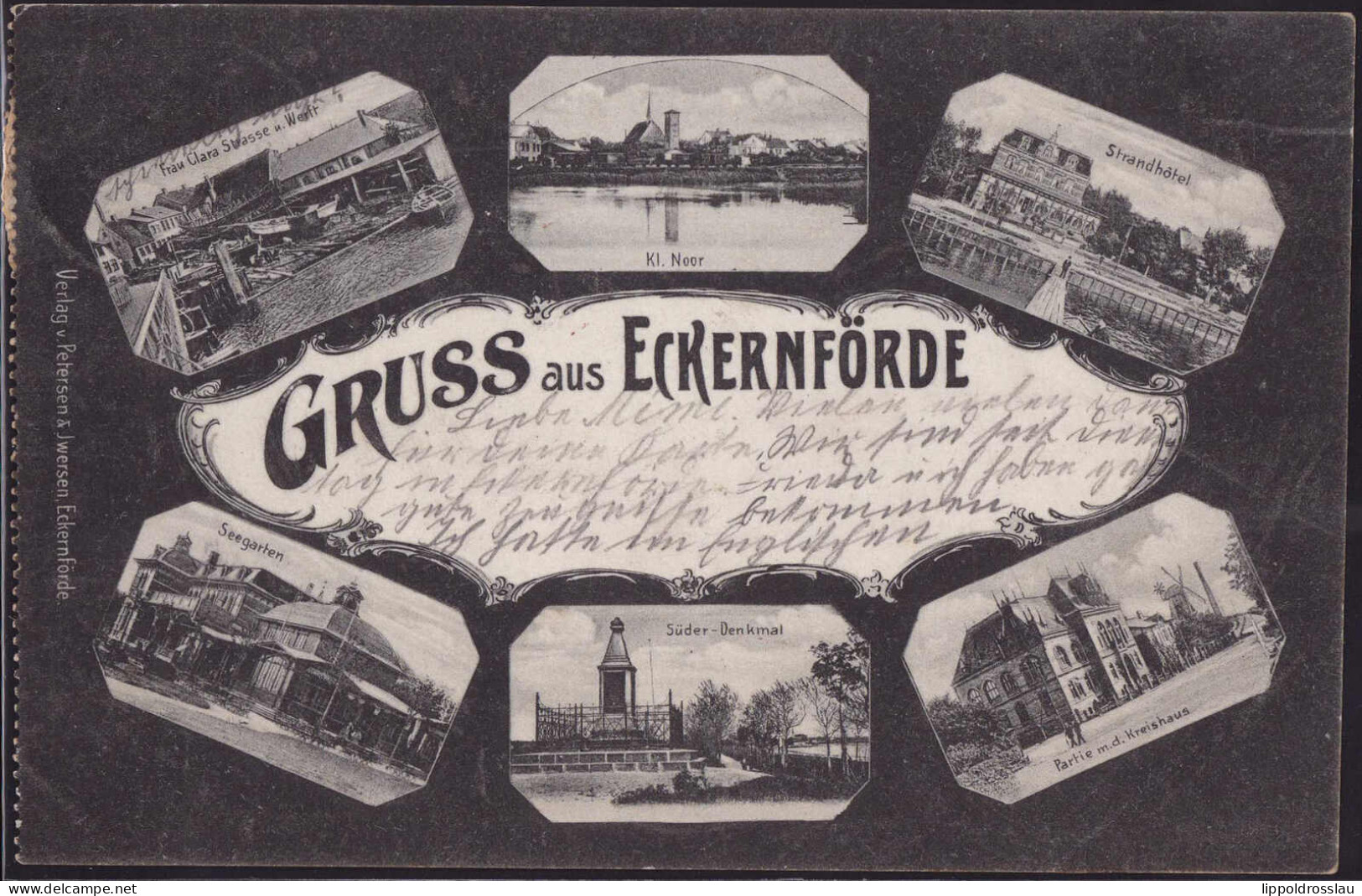 Gest. W-2330 Eckernförde 6-Bildkarte 1906 - Eckernfoerde