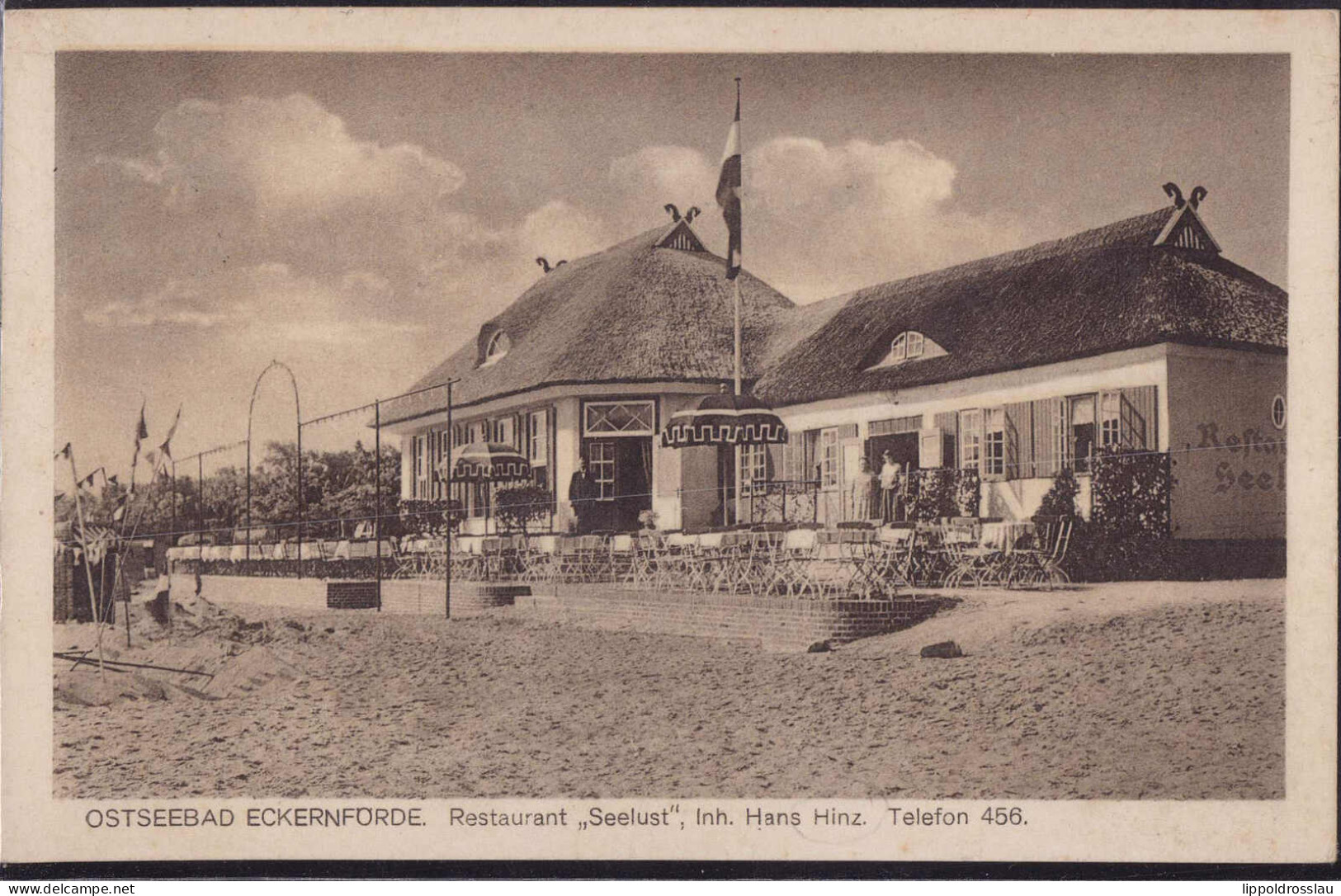 Gest. W-2330 Eckernförde Gasthaus Seelust 1927 - Eckernförde