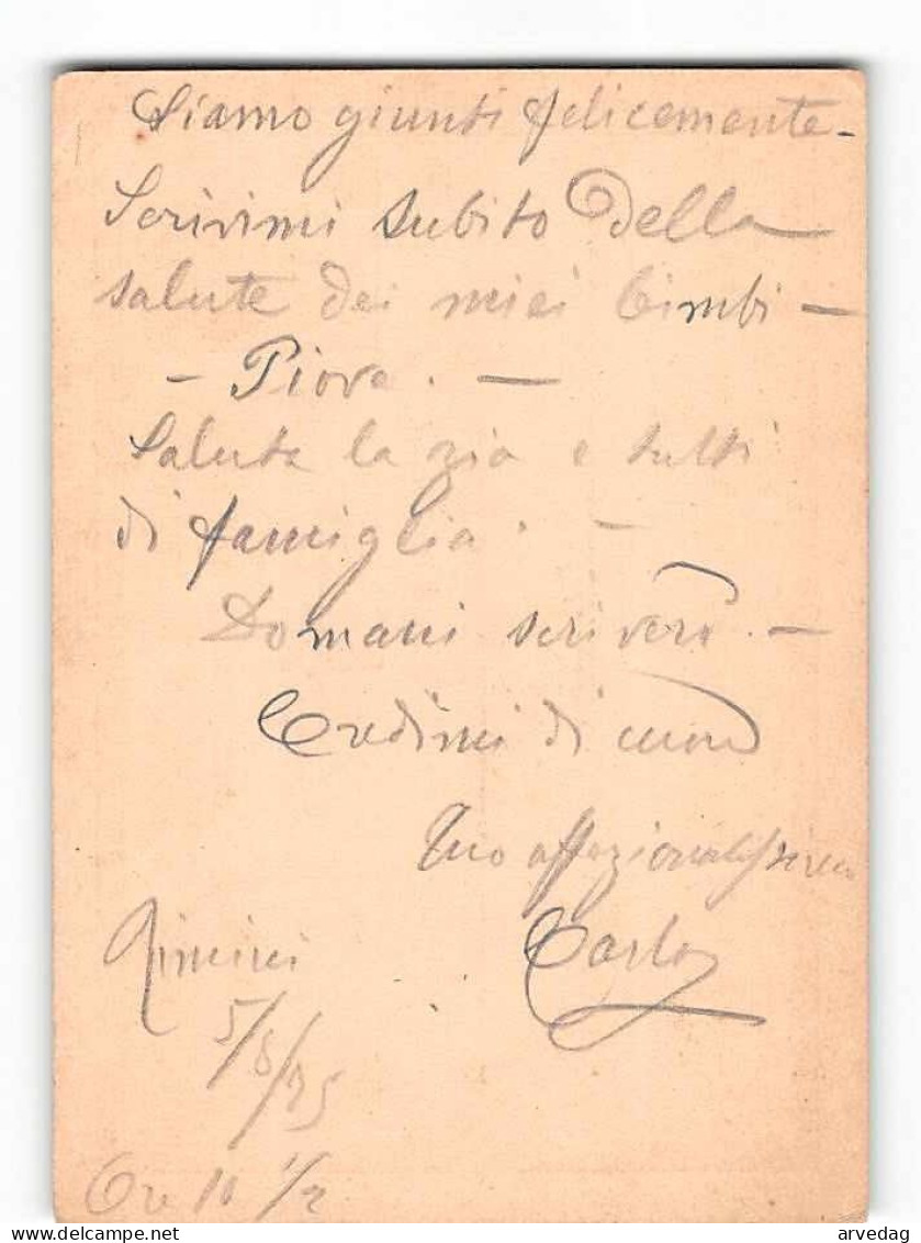16469  CARTOLINA POSTALE 10 CENT  Da RIMINI X BOLOGNA - TIMBRO AMBULANTE PESCARA BOLOGNA - ANNO 1875 - Stamped Stationery