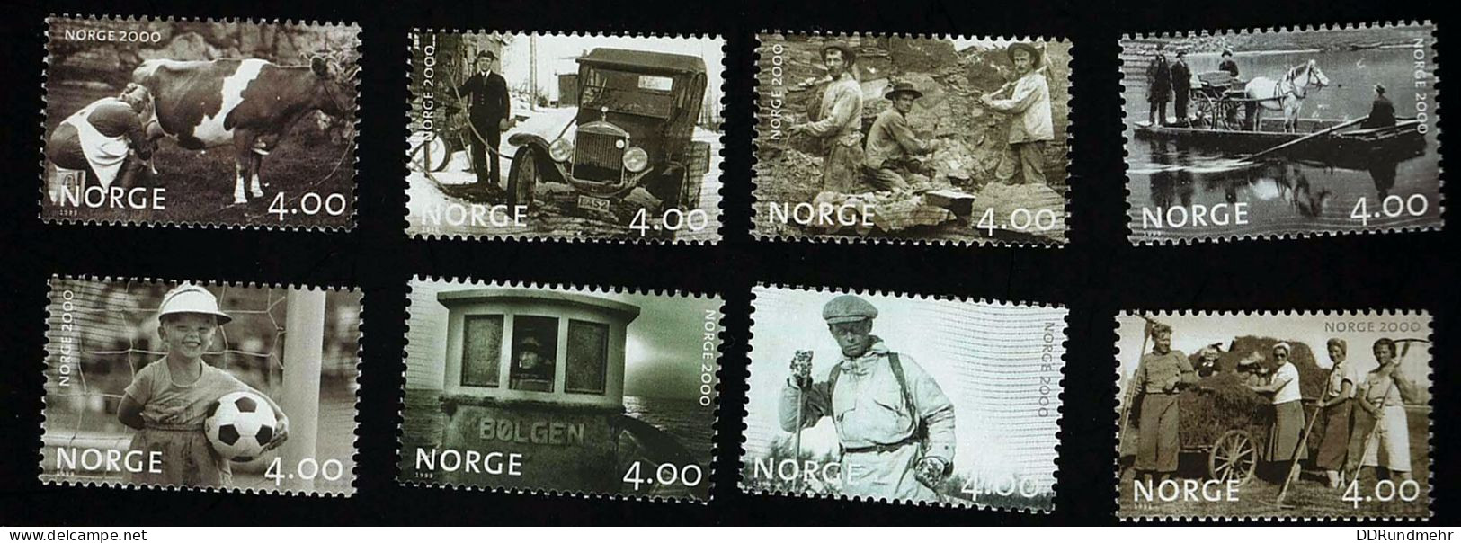 1999 Millennium  Michel NO 1321 - 1328 Stamp Number NO 1228 - 1235 Yvert Et Tellier NO 1274 - 1281 Xx MNH - Neufs