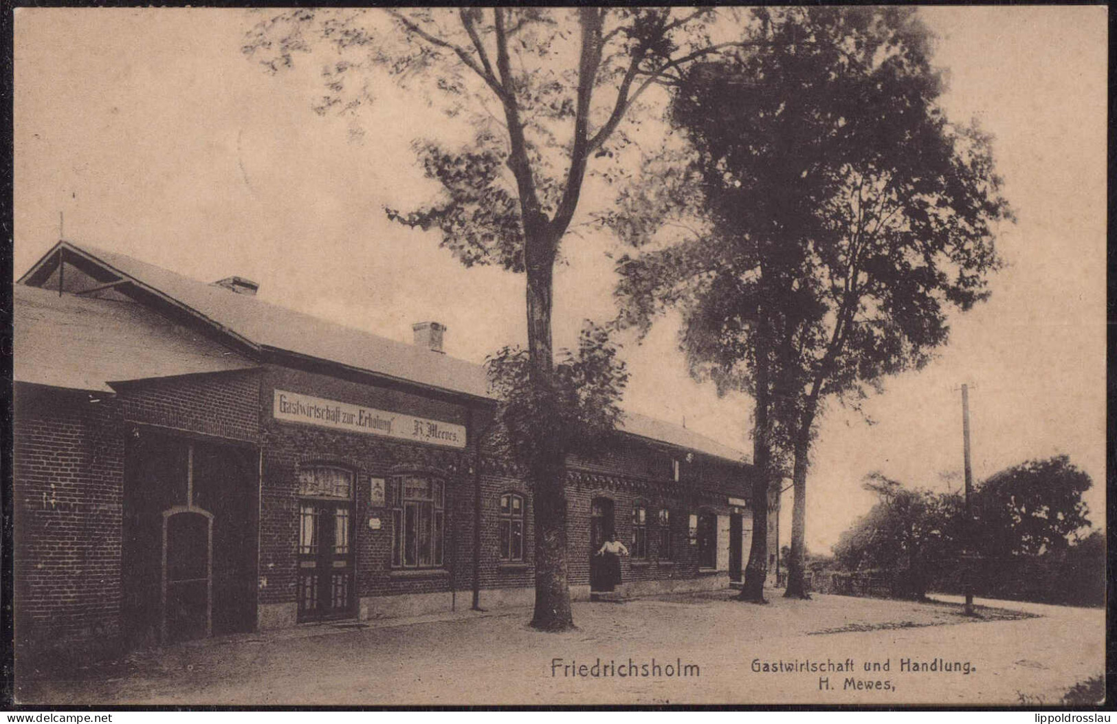 Gest. W-2371 Friedrichsholm Gasthaus Handlung Mewes 1922 - Rendsburg