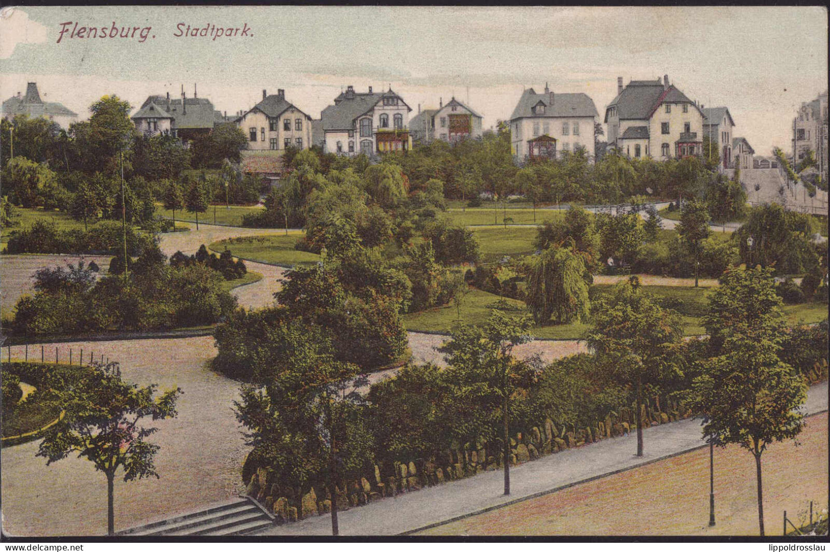 Gest. W-2390 Flensburg Stadtpark 1908 - Flensburg