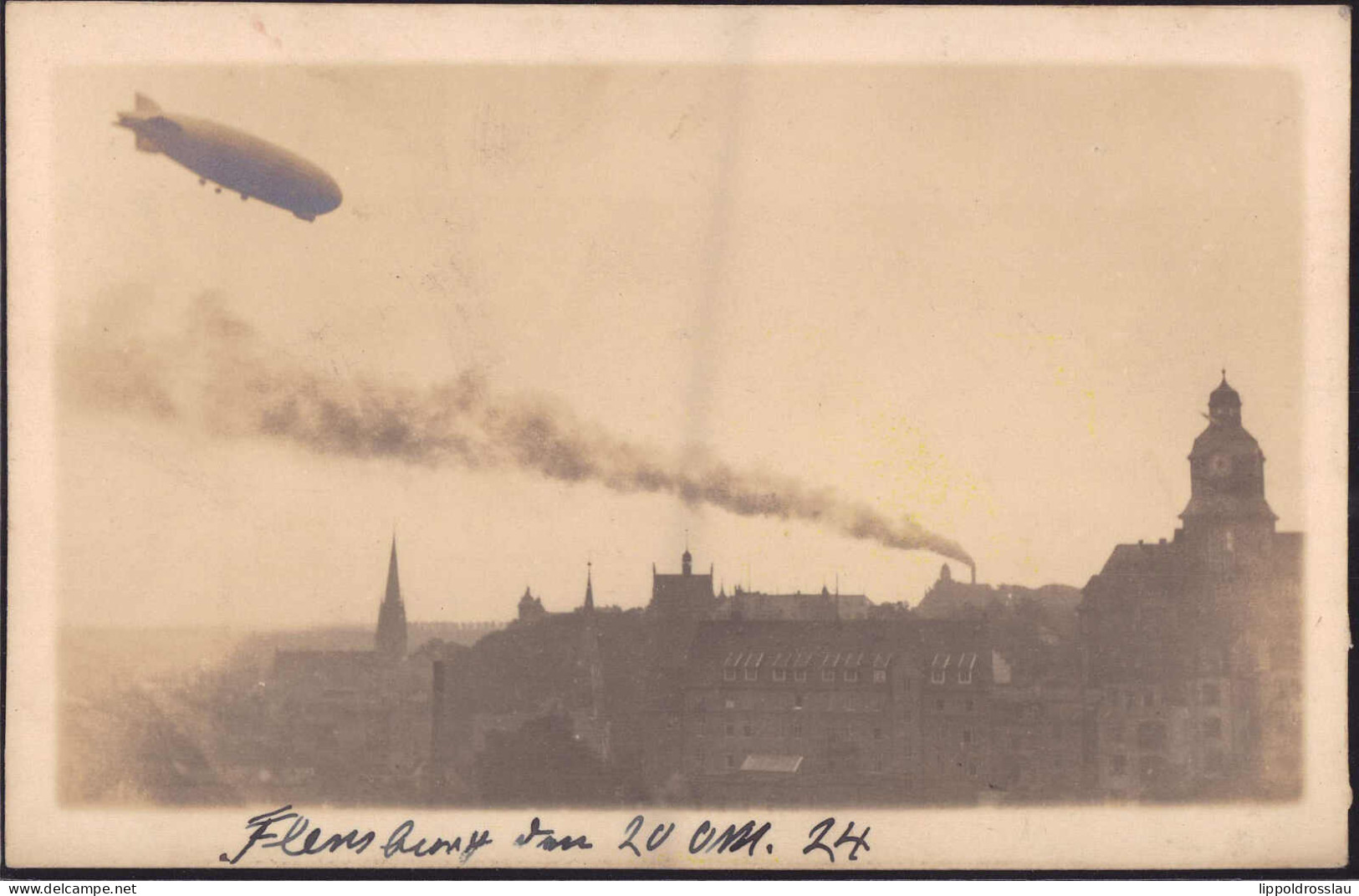 * W-2390 Flensburg Zeppelin über Dem Ort 1924 - Flensburg