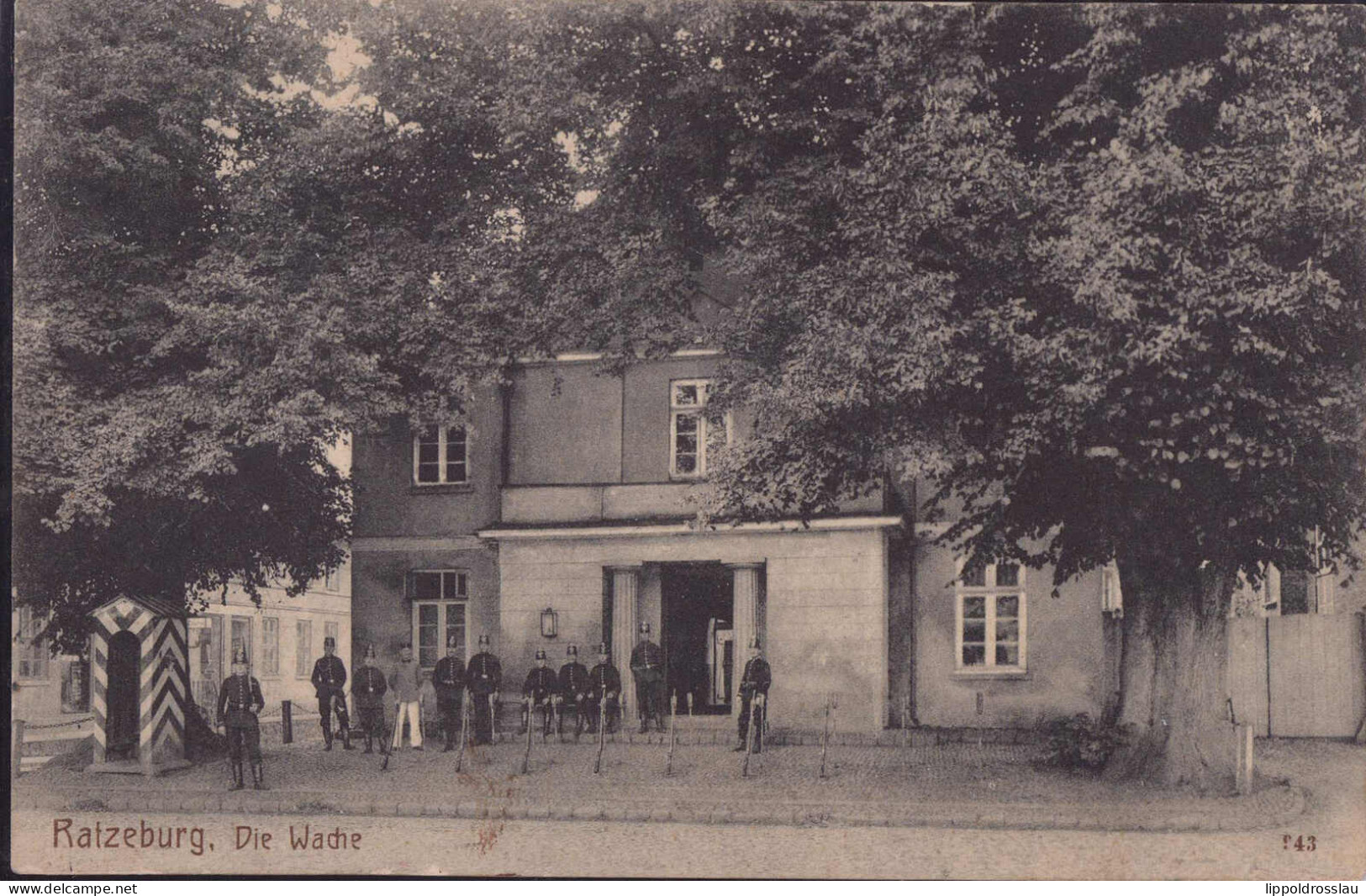 Gest. W-2418 Ratzeburg Die Wache Bahnpost 1911 - Moelln