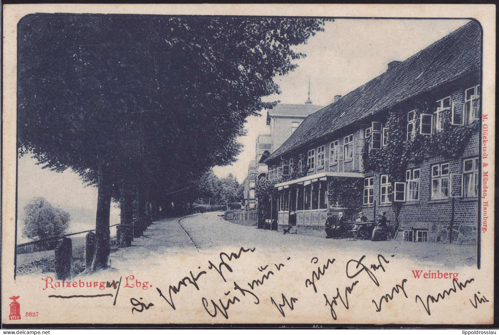 Gest. W-2418 Ratzeburg Gasthaus Weinberg 1901 - Mölln