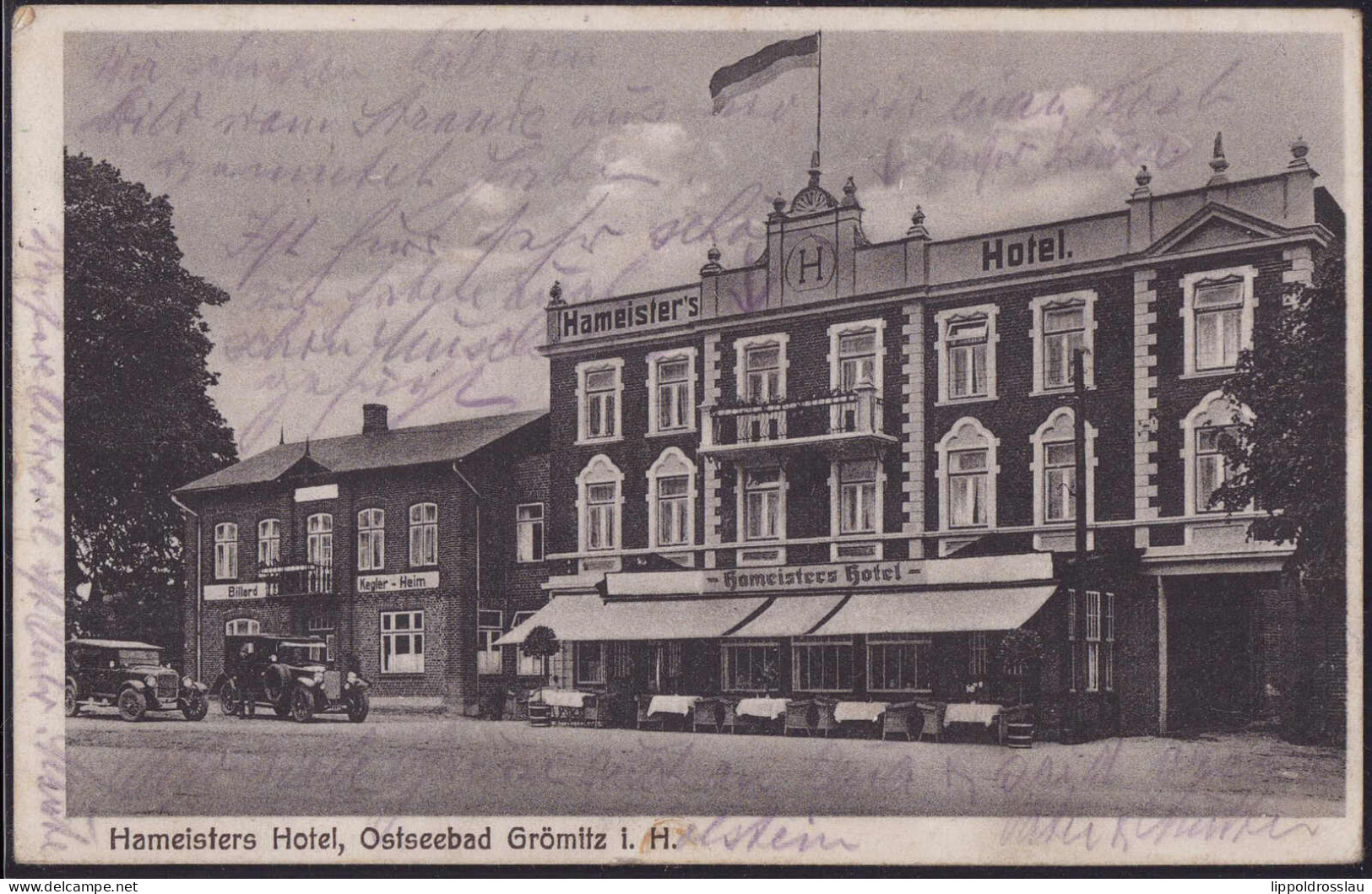 Gest. W-2433 Grömitz Gasthaus Hotel Hameister 1929 - Neustadt (Holstein)
