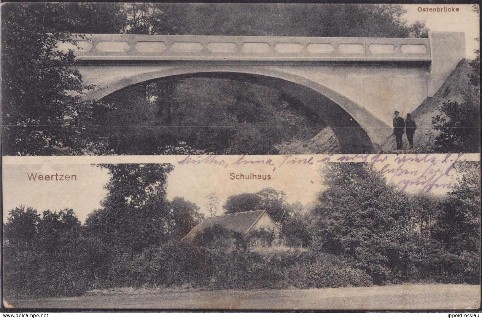 Gest. W-2730 Weertzen Schule Ostenbrücke, Feldpost 1918 - Zeven