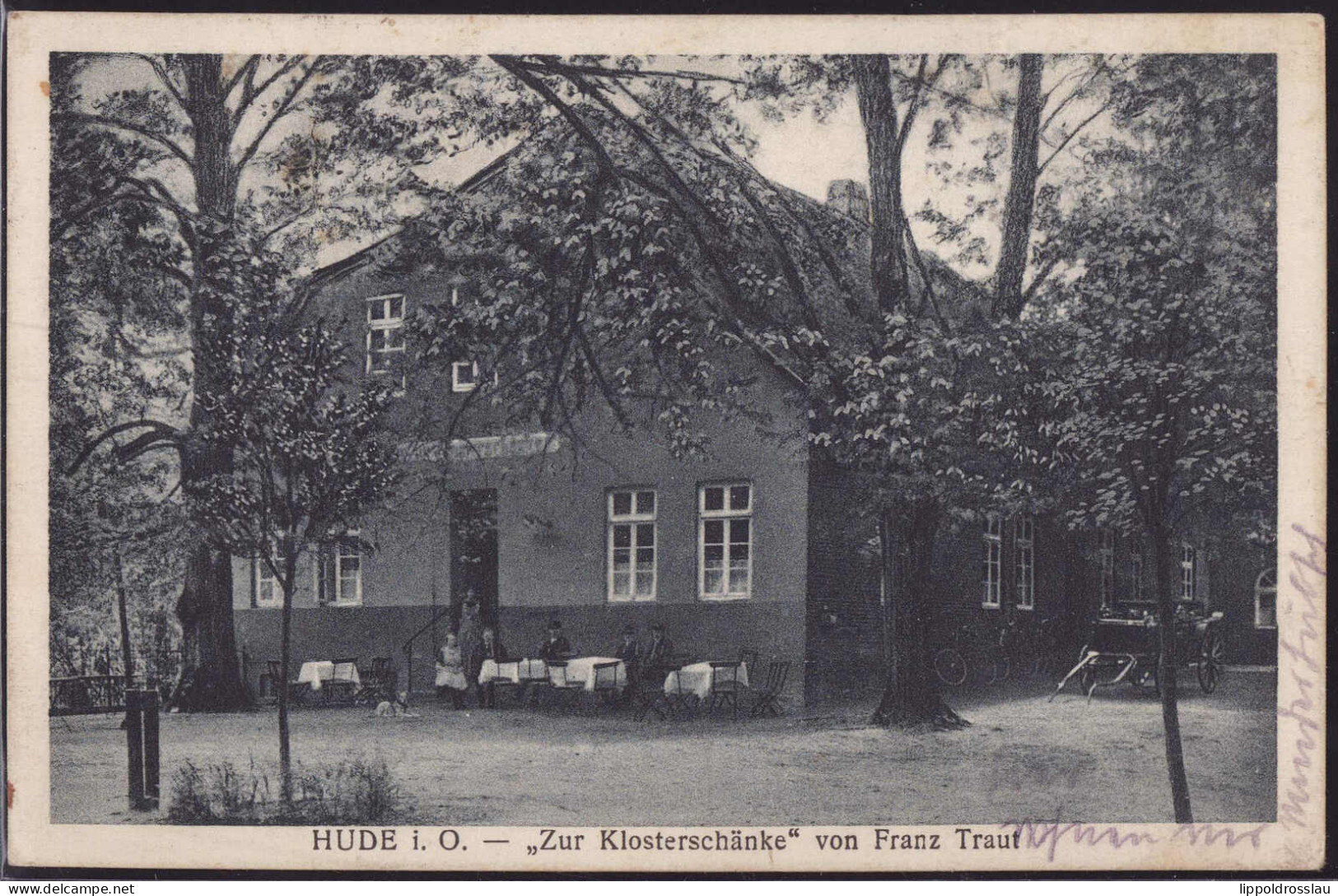 Gest. W-2872 Hude Gasthaus Zur Klosterschänke 1927 - Delmenhorst