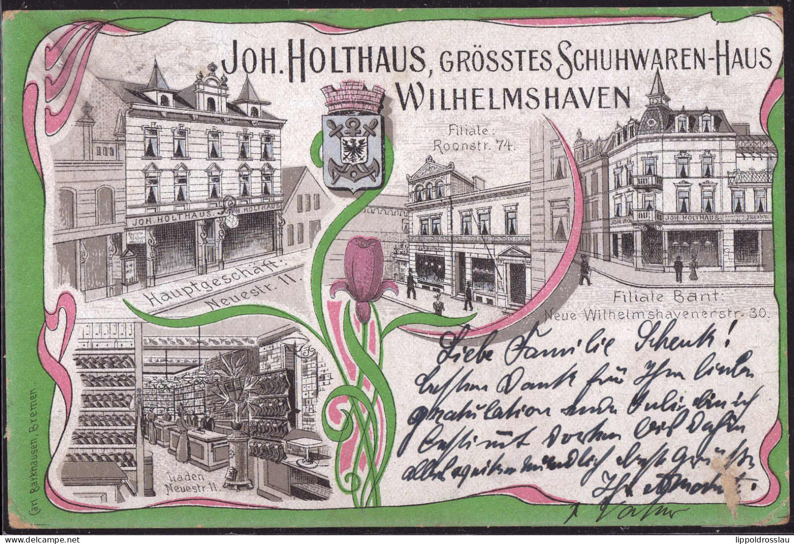 Gest. W-2940 Wilhelmshaven Schuhwarenhaus Holthaus 1902, Etwas Best. 1x Beschn. - Wilhelmshaven