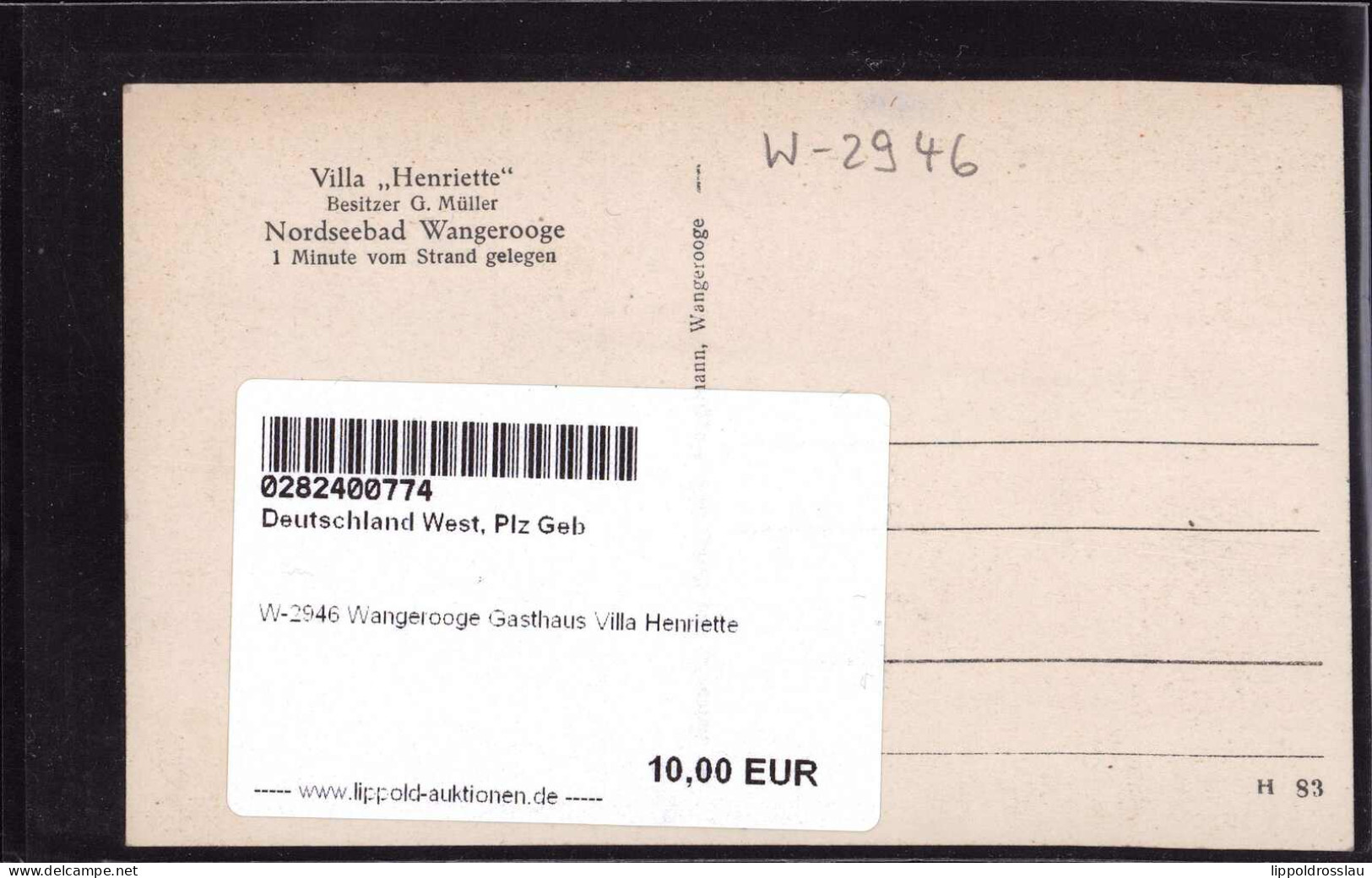 * W-2946 Wangerooge Gasthaus Villa Henriette - Wilhelmshaven