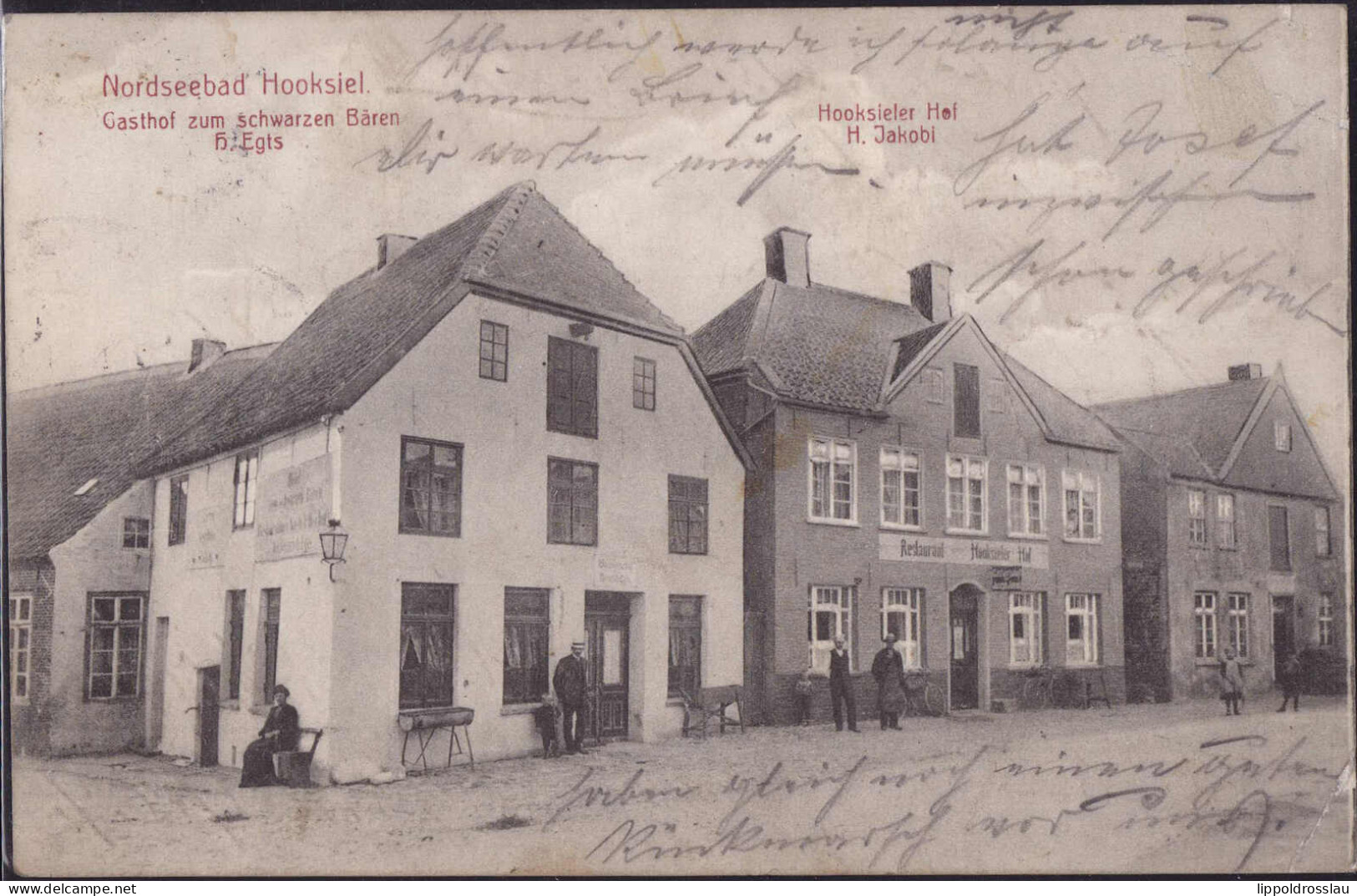 Gest. W-2949 Hooksiel Gasthaus Zum Schwarzen Bären 1915, EK 1cm - Wilhelmshaven