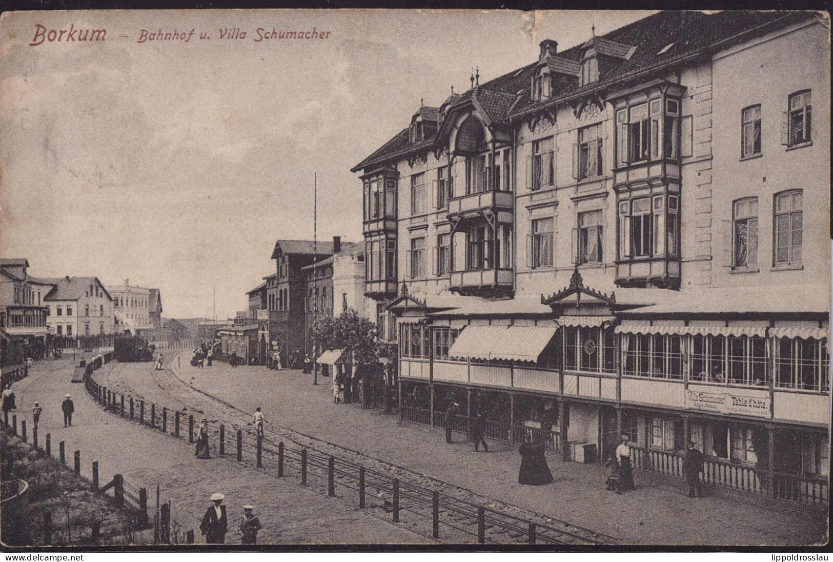 Gest. W-2972 Borkum Bahnhof Villa Schumacher 1909 - Emden