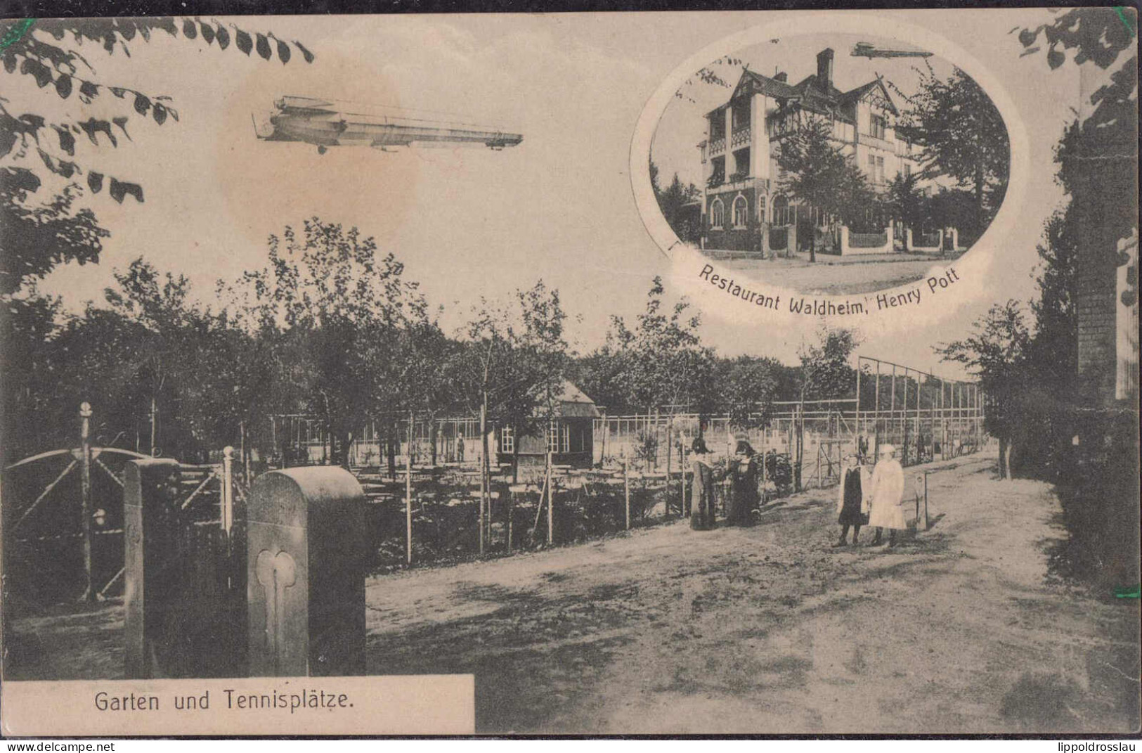 Gest. W-3000 Hannover Gasthaus Waldheim Tennisplätze Zeppelin 1916 - Hannover