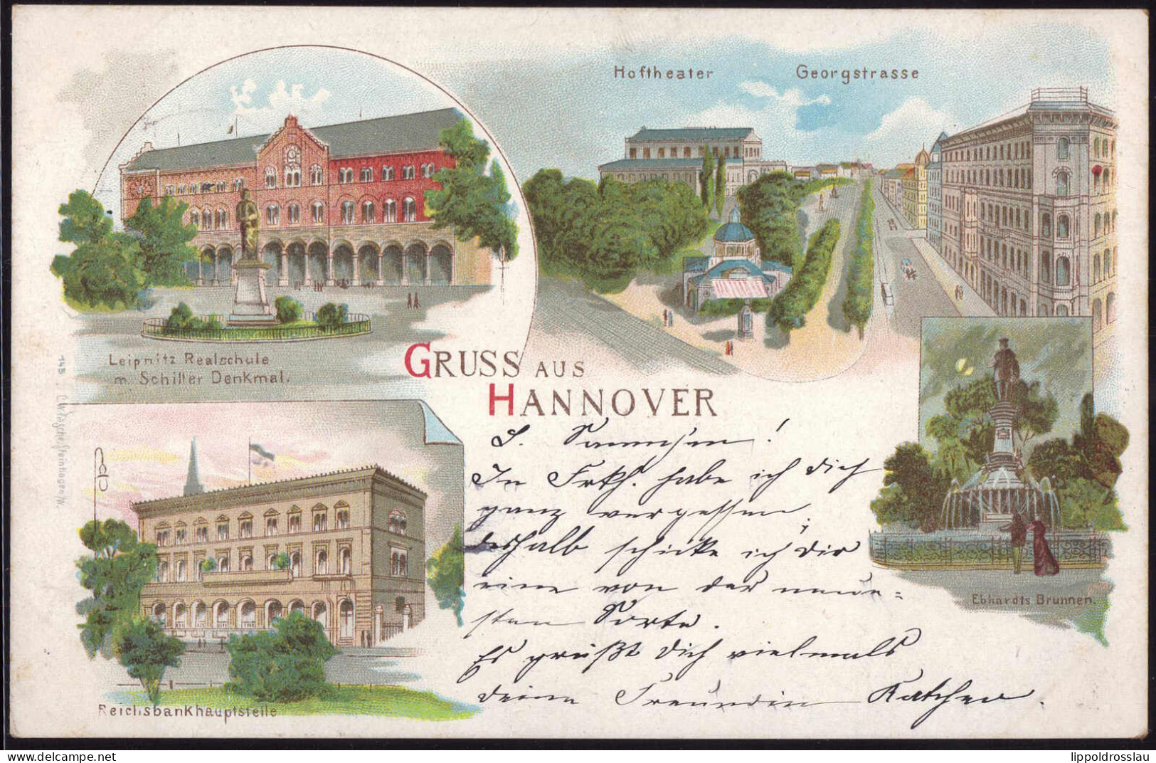 Gest. W-3000 Hannover Georgenstraße Realschule 1898 - Hannover