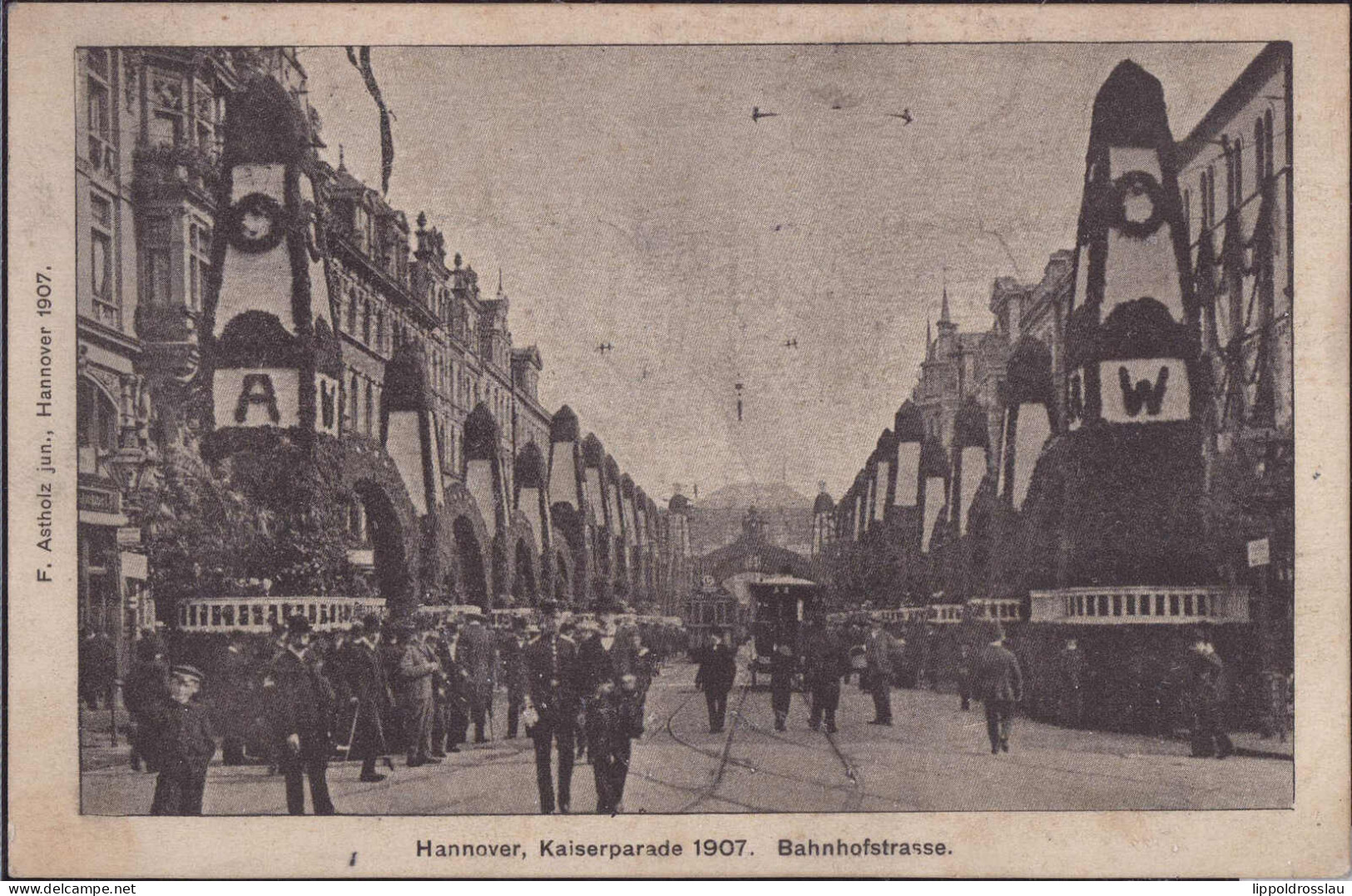 Gest. W-3000 Hannover Kaiserparade 1907 Bahnhofstraße, Einriß 5mm - Hannover