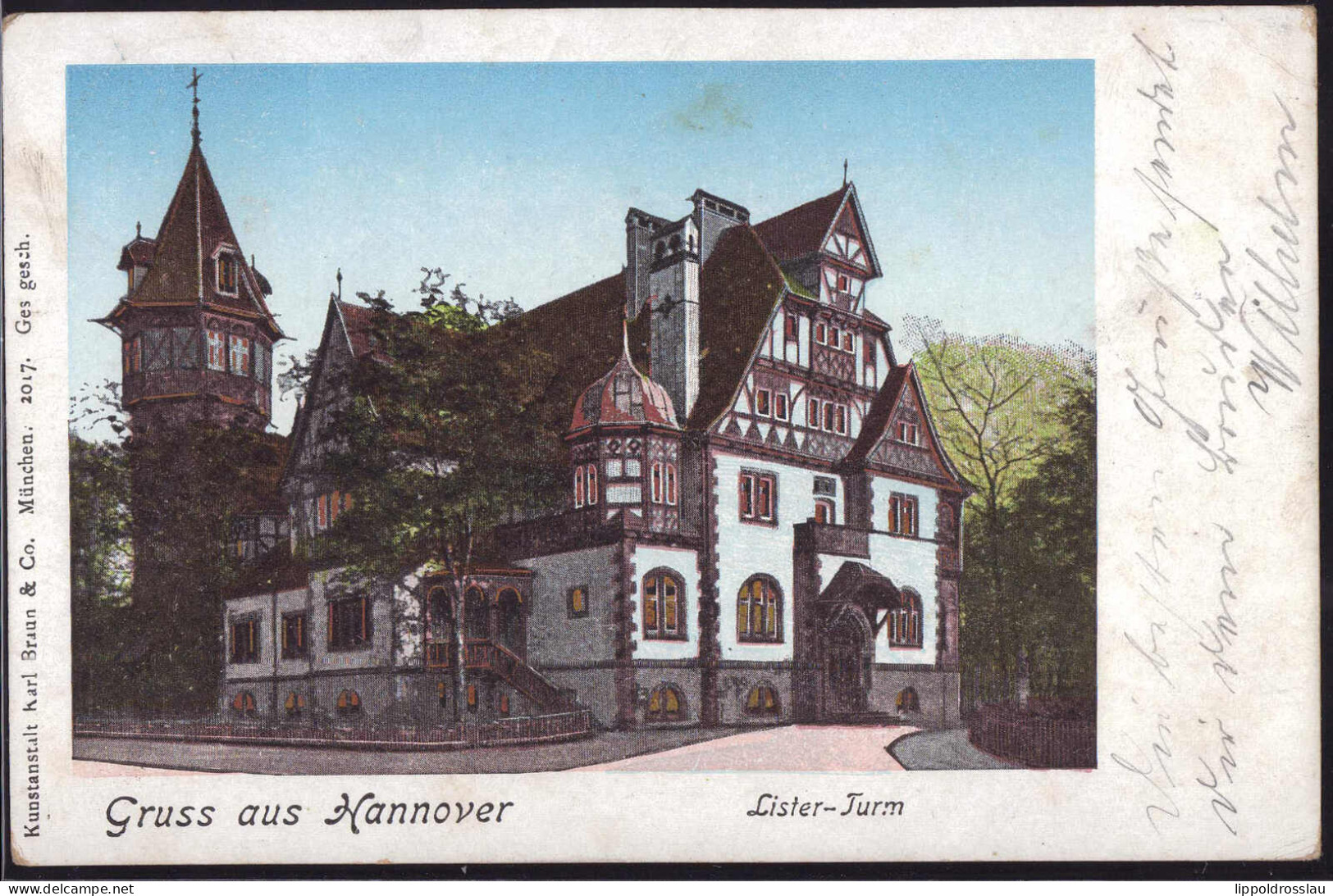 Gest. W-3000 Hannover Lister Turm Golden Windows-AK 1901, EK 1cm - Hannover