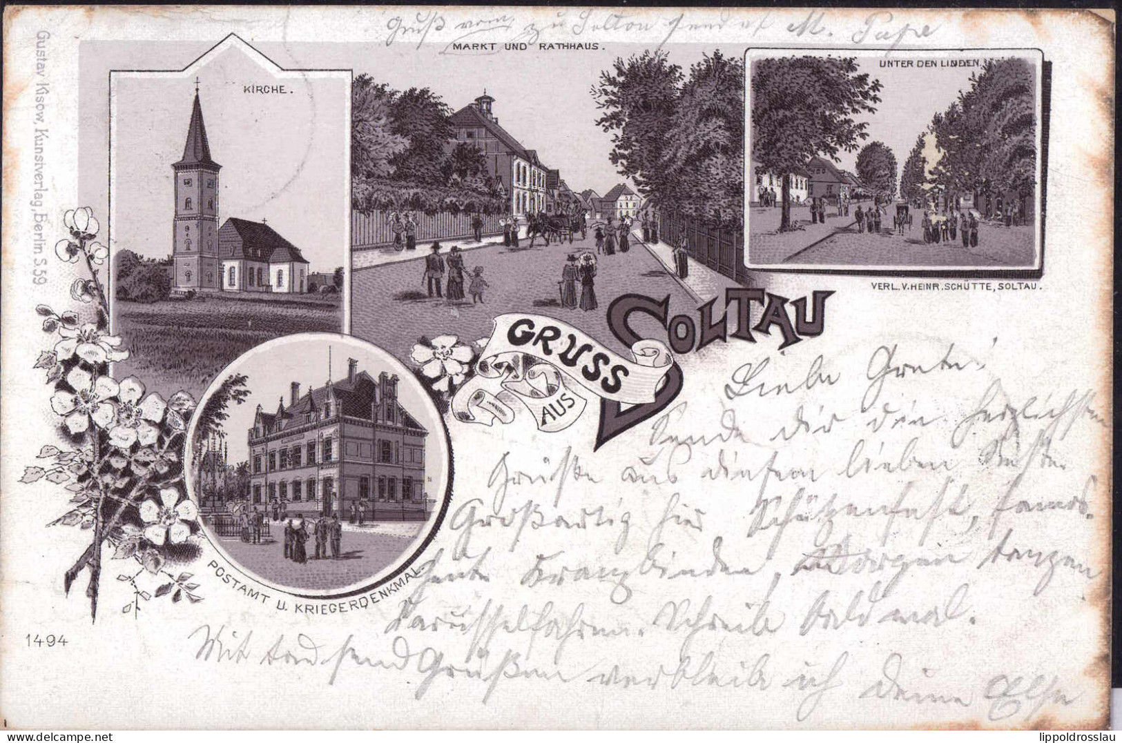 Gest. W-3040 Soltau Markt Imter Den Linden Post 1898 - Soltau