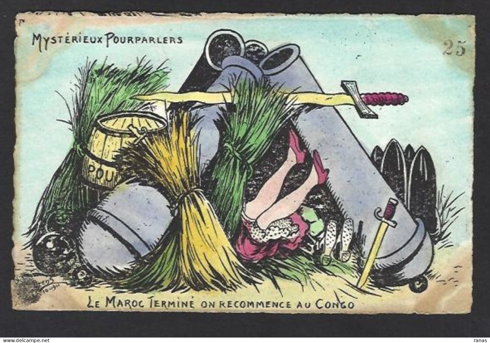 CPA ORENS Satirique Caricature Maroc Congo Non Circulé Tirage Limité Estampe - Orens