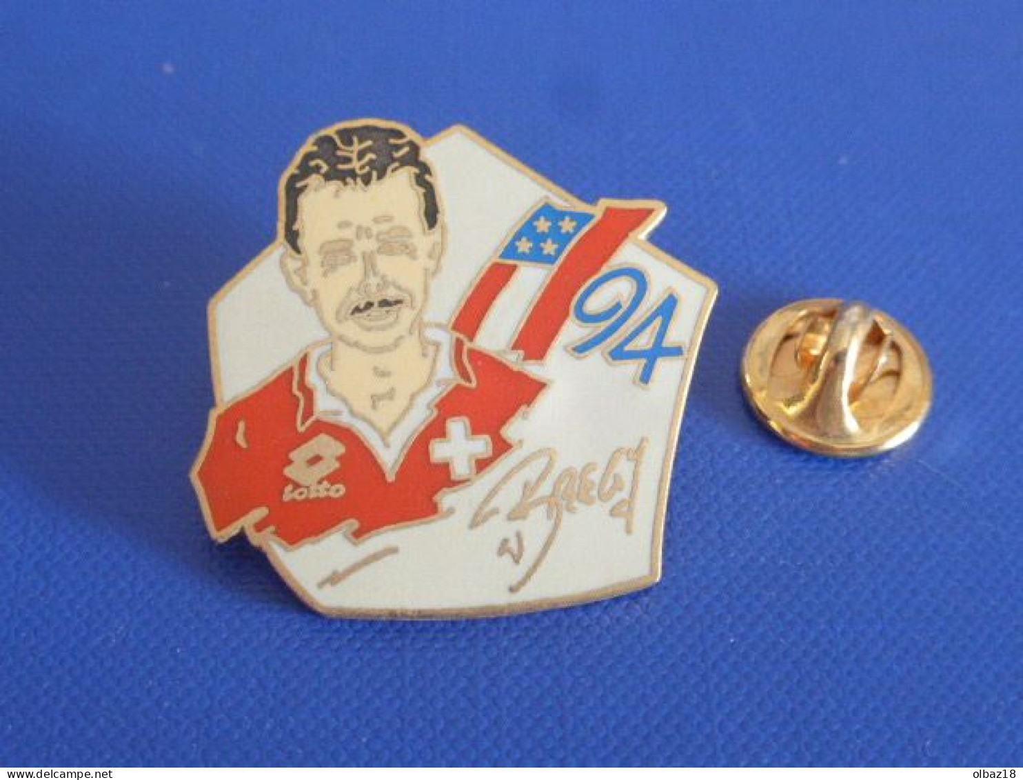 Pin's Coupe Du Monde 94 USA - Georges Bregy - équipe Suisse - Lotto - Foot Football World Cup (PA48) - Voetbal