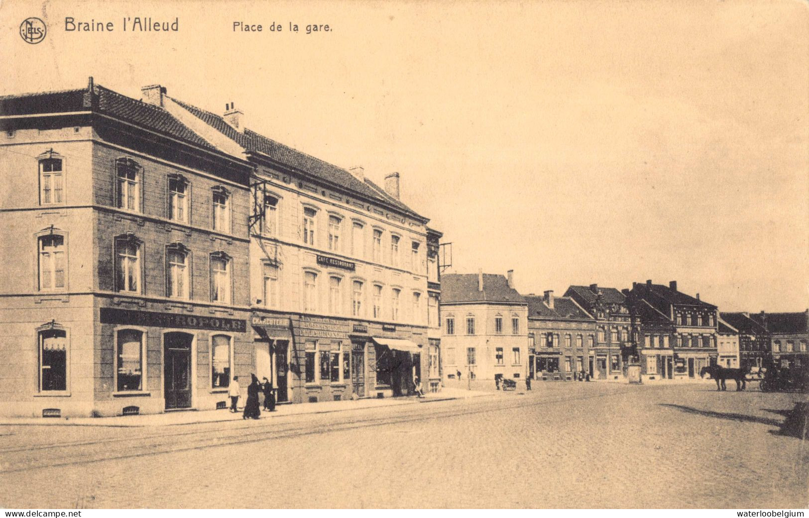 Braine-l'Alleud Place De La Gare Timbre Occupation Allemande - Braine-l'Alleud