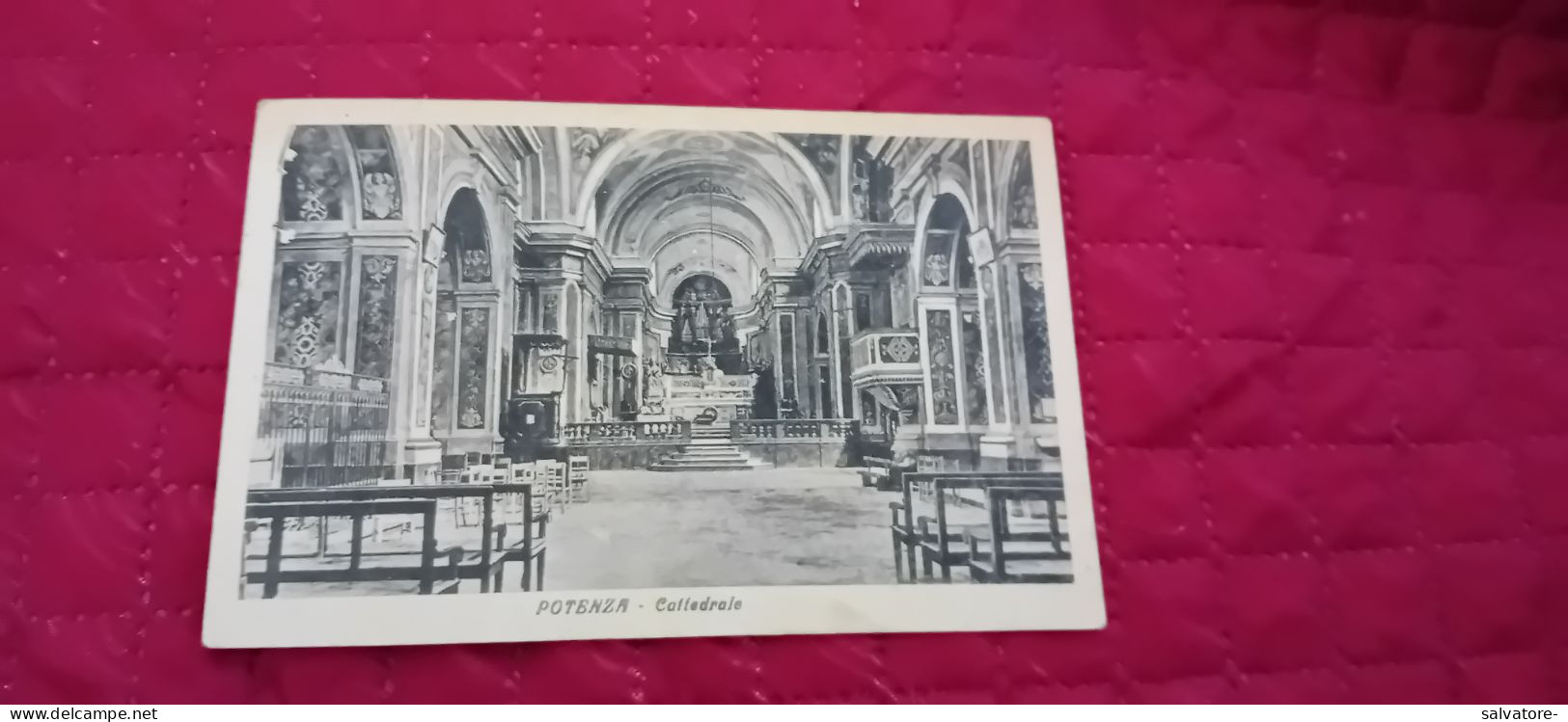 CARTOLINA POTENZA- CATTEDRALE- VIAGGIATA  AGOSTI 1944- FORMATO PICCOLO - Potenza