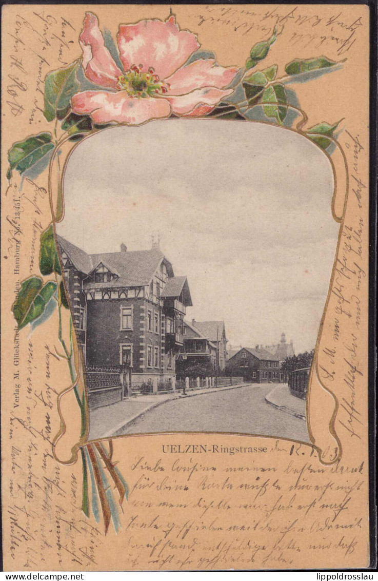 Gest. W-3110 Uelzen Ringstraße Prägekarte 1903 - Uelzen