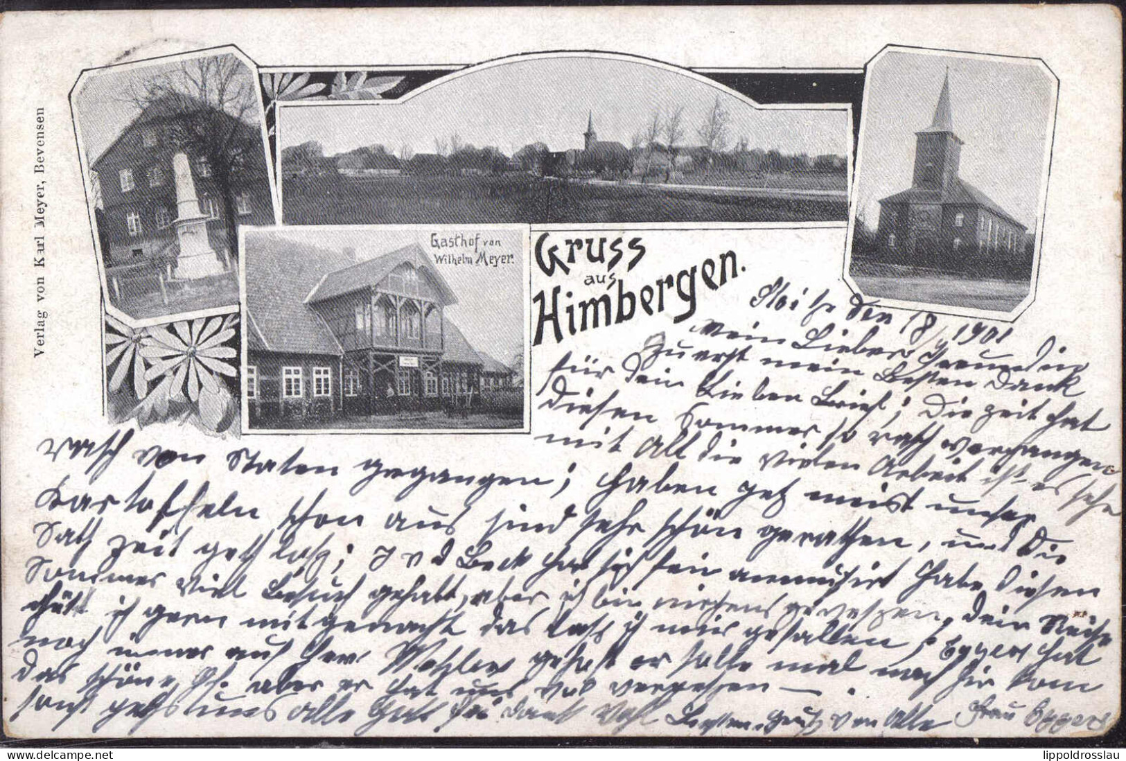 Gest. W-3111 Himbergen Gasthaus Meyer Kirche 1901, Ecken Best. - Uelzen