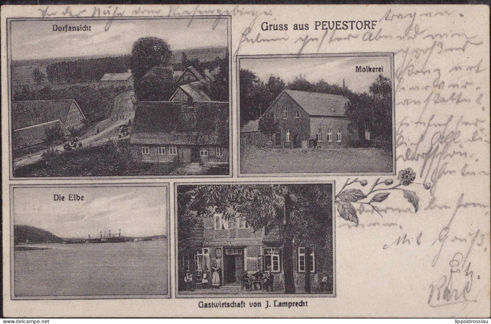 Gest. W-3131 Pevestorf Molkerei Gasthaus Lamprecht 1916 - Luechow