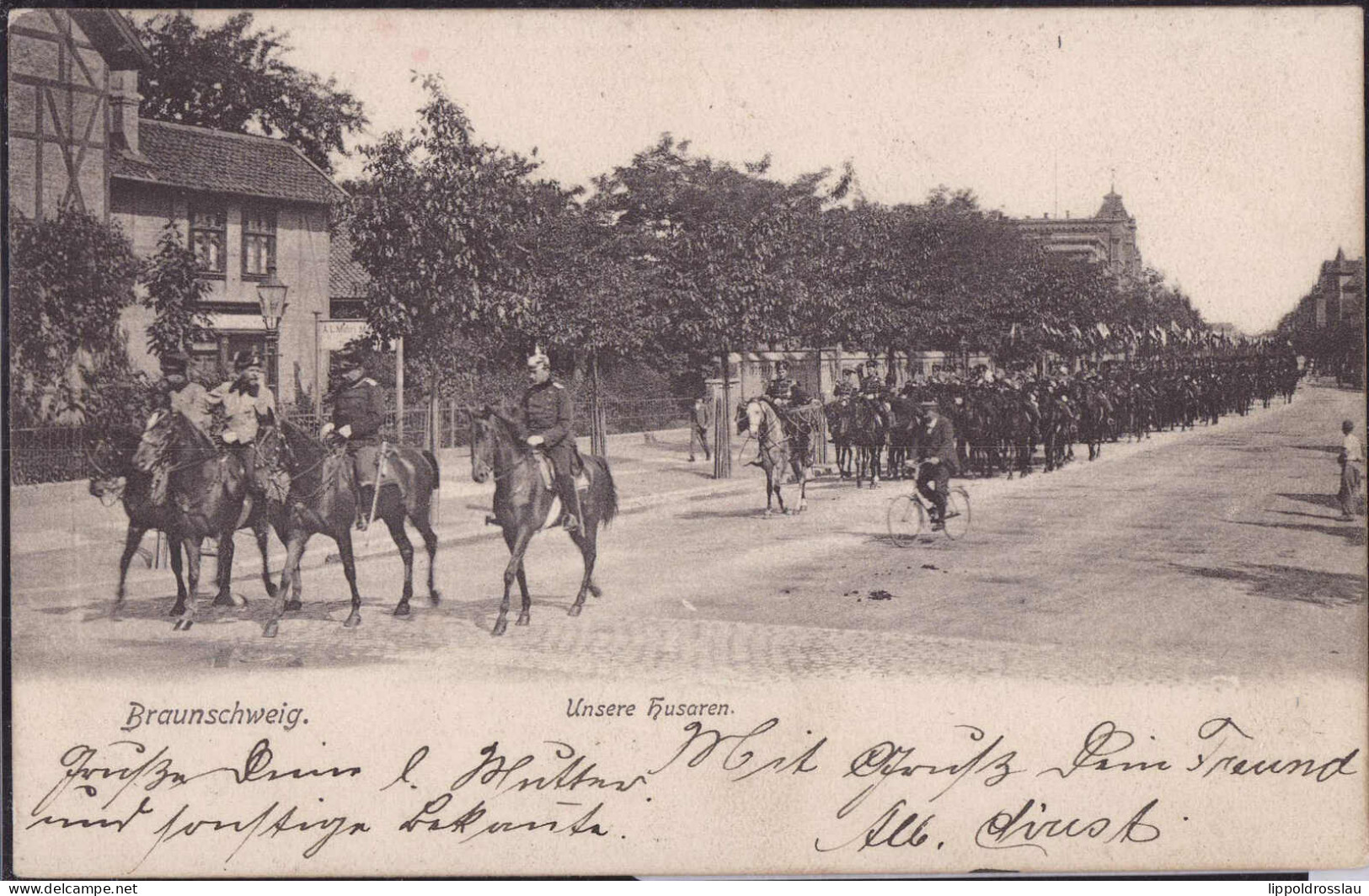 Gest. W-3300 Braunschweig Einzug Der Husaren 1905 - Braunschweig