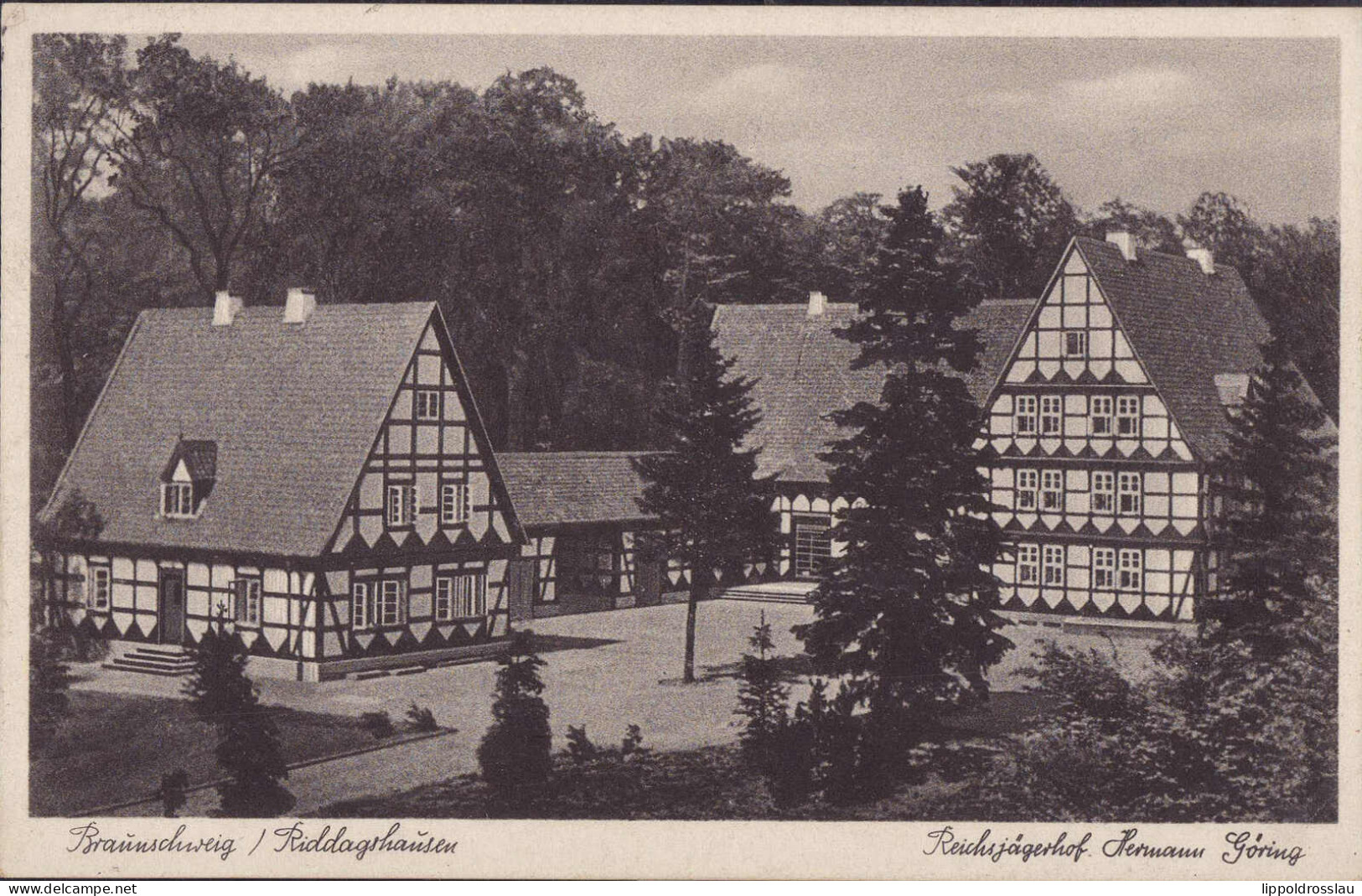 Gest. W-3300 Braunschweig Riddagshausen Reichsjägerhof Hermann Göring, Feldpost 1941 - Braunschweig