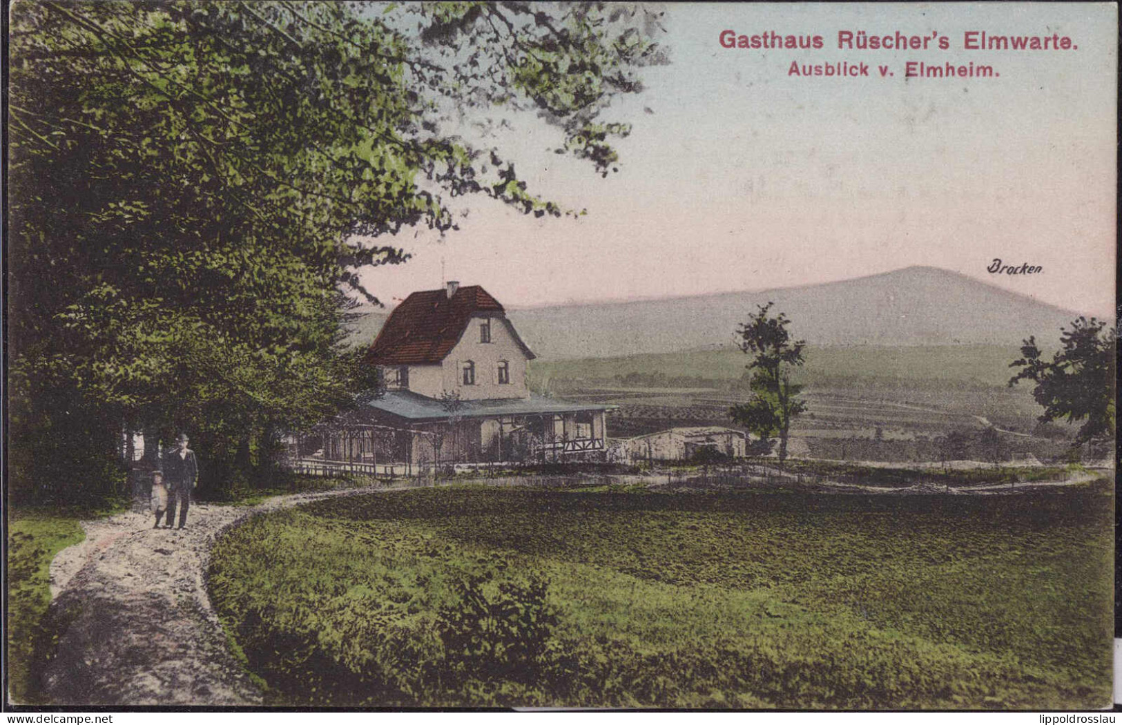 Gest. W-3305 Evessen Gasthaus Rüschers Elmwarte 1908 - Braunschweig
