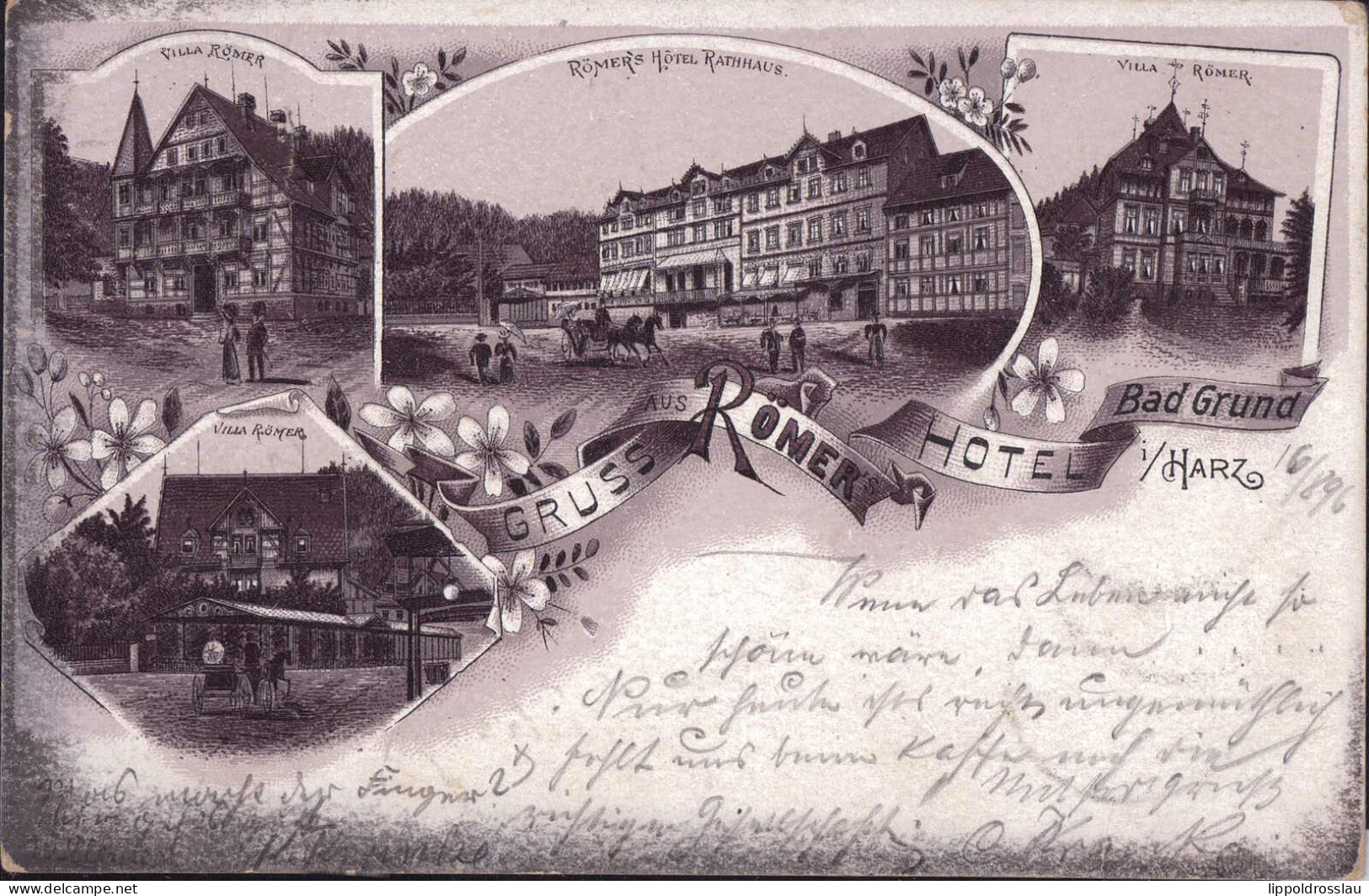 Gest. W-3362 Bad Grund Römers Hotel 1896 - Osterode