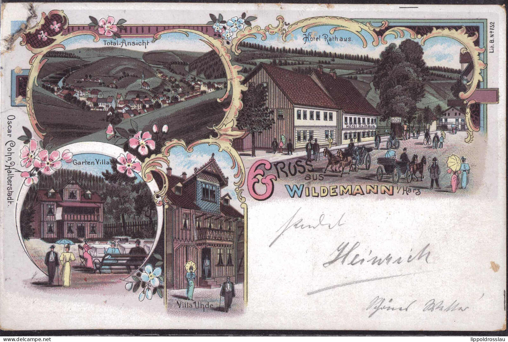 Gest. W-3391 Wildemann Hotel Rathaus Villa Uhde 1900, Min. Best. - Goslar