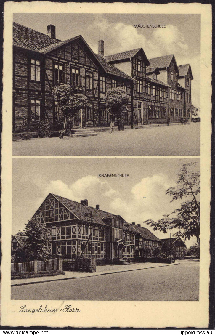 Gest. W-3394 Langelsheim Mädchen-und Knabenschule 1940 - Goslar