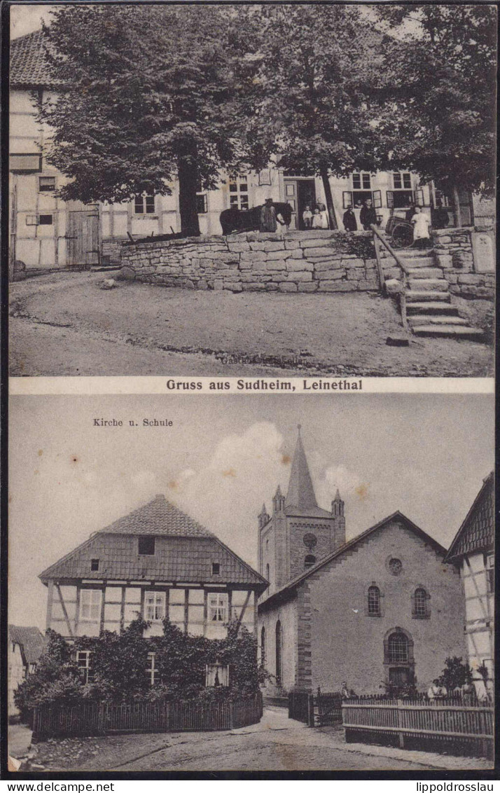 Gest. W-3410 Sudheim Gasthaus Kirche Schule 1911 - Northeim