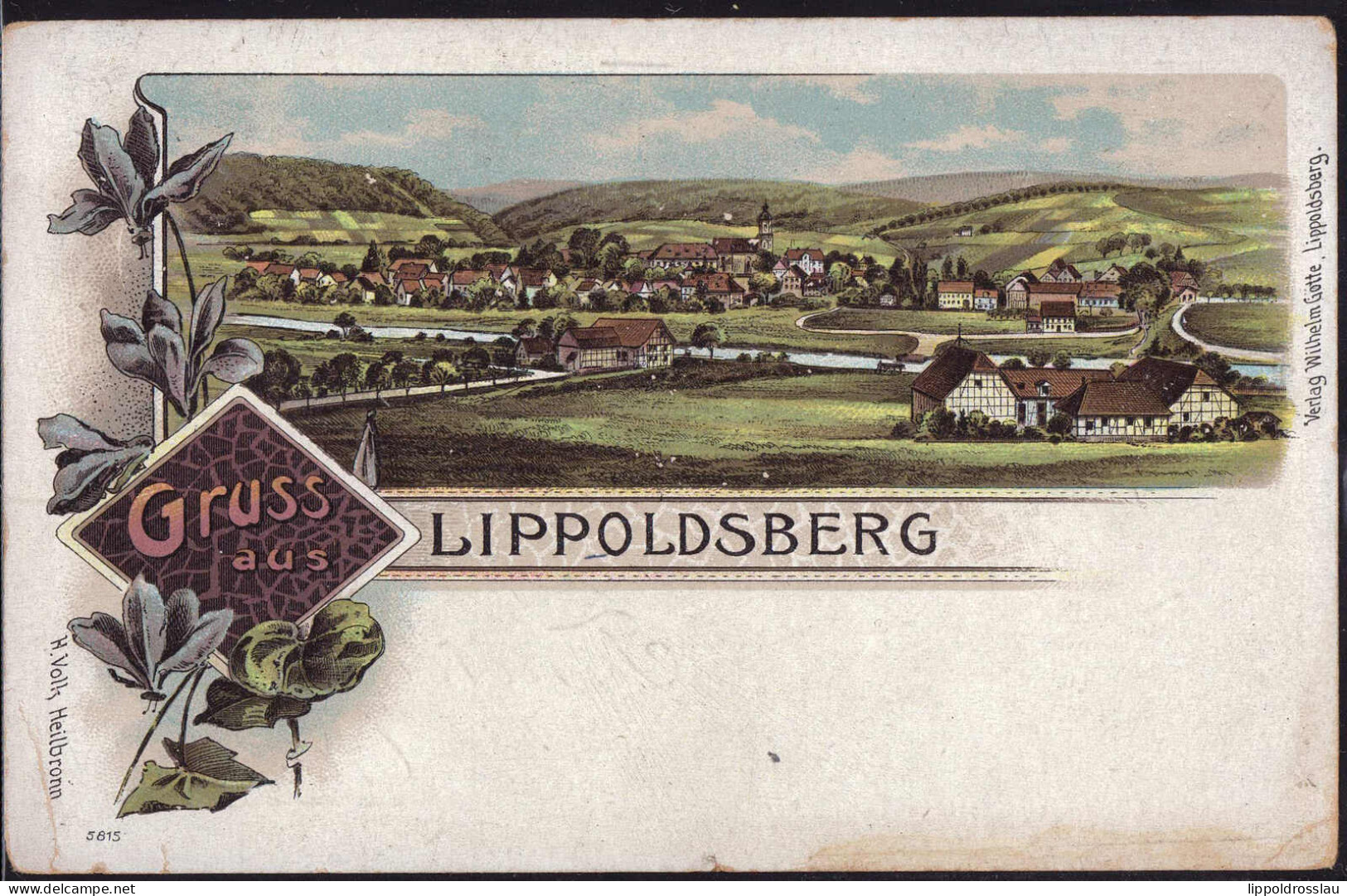 Gest. W-3417 Lippoldsberg Blick Zum Ort 1908, EK 8mm, Etwas Best. - Northeim