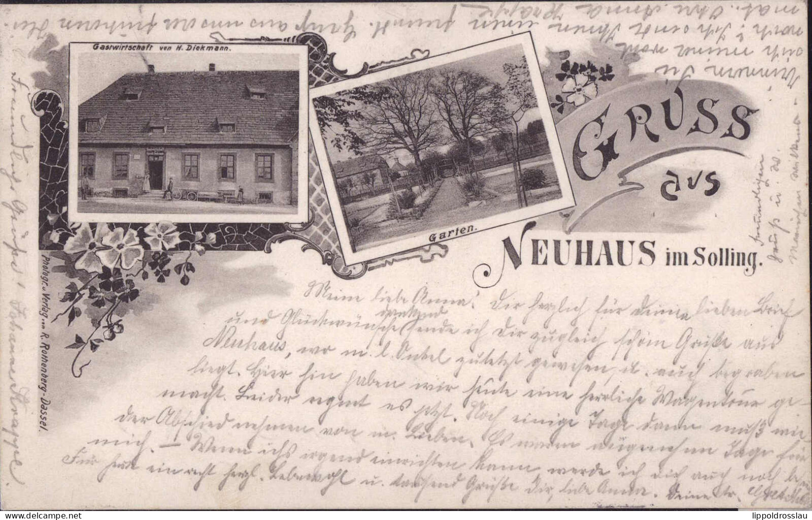 Gest. W-3450 Neuhaus Gasthaus Diekmann 1903 - Holzminden