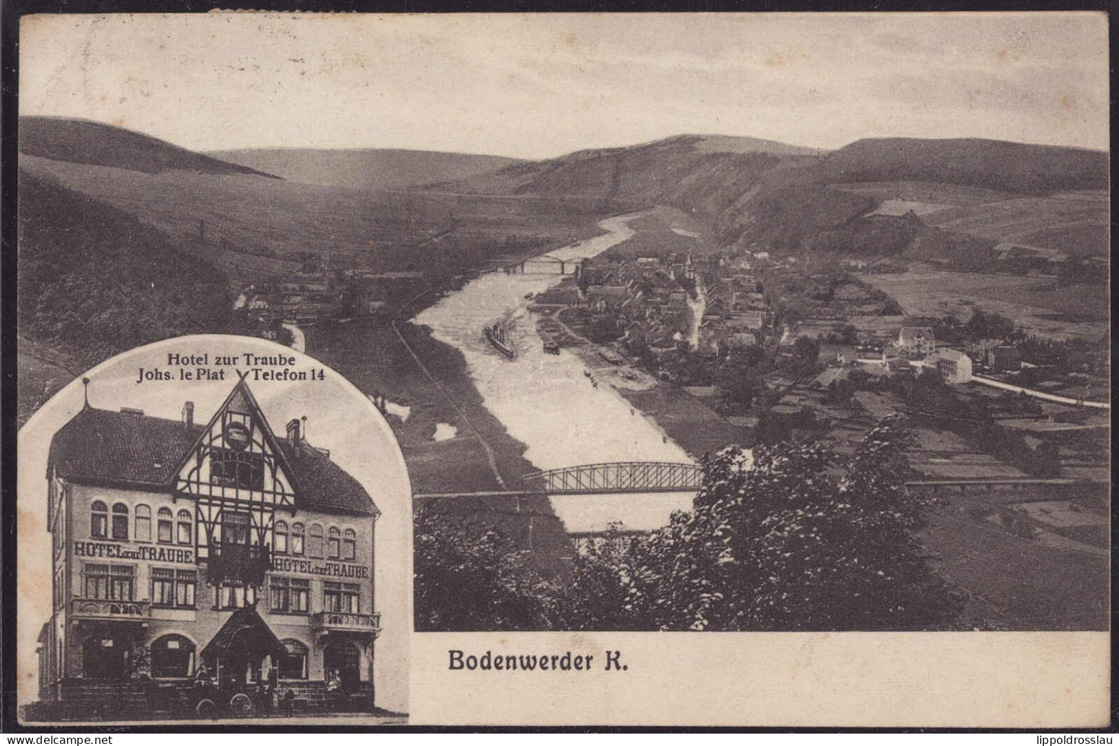 Gest. W-3452 Bodenwerder Hotel Gasthaus Zur Traube 1927 - Holzminden