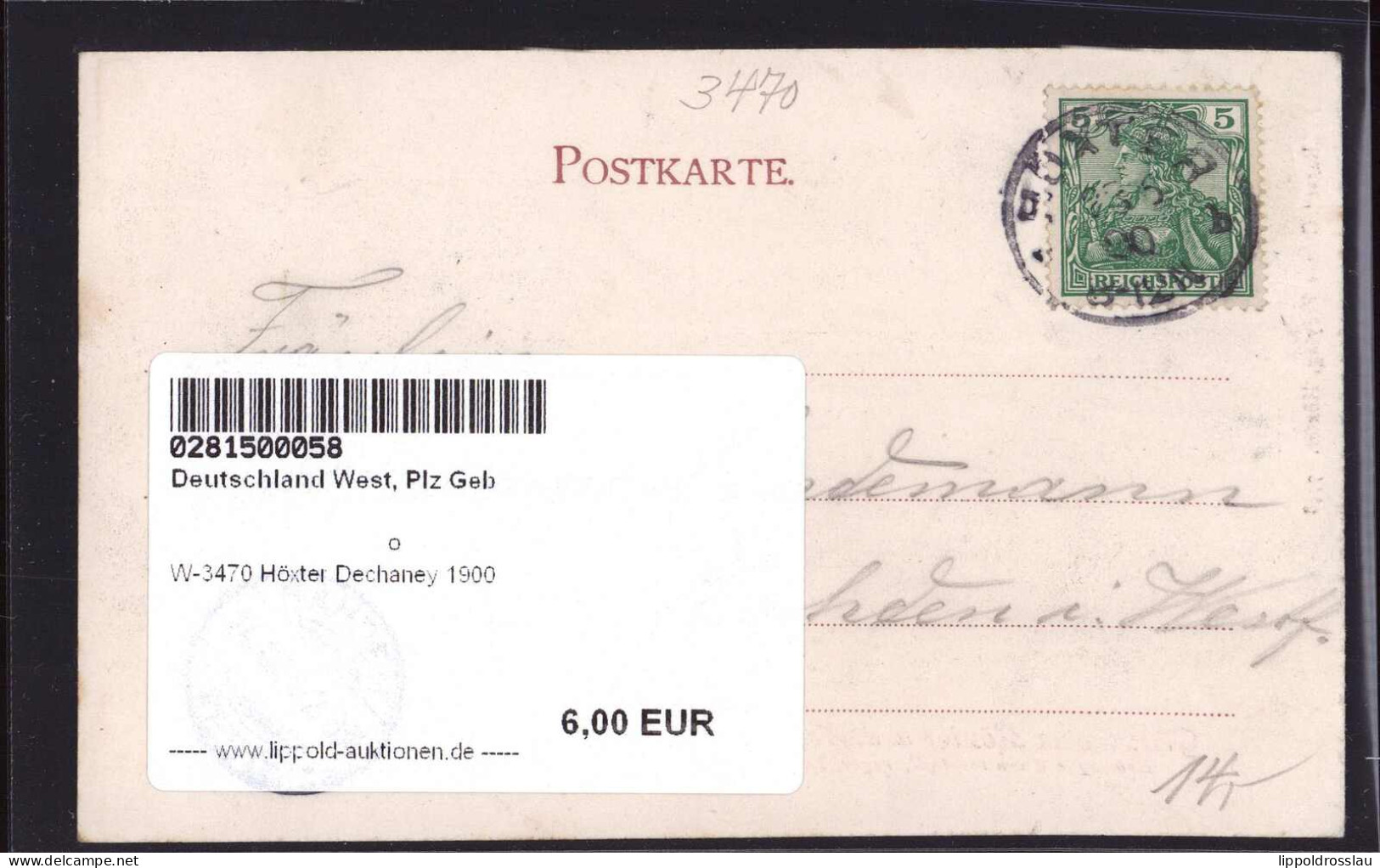 Gest. W-3470 Höxter Dechaney 1900 - Hoexter