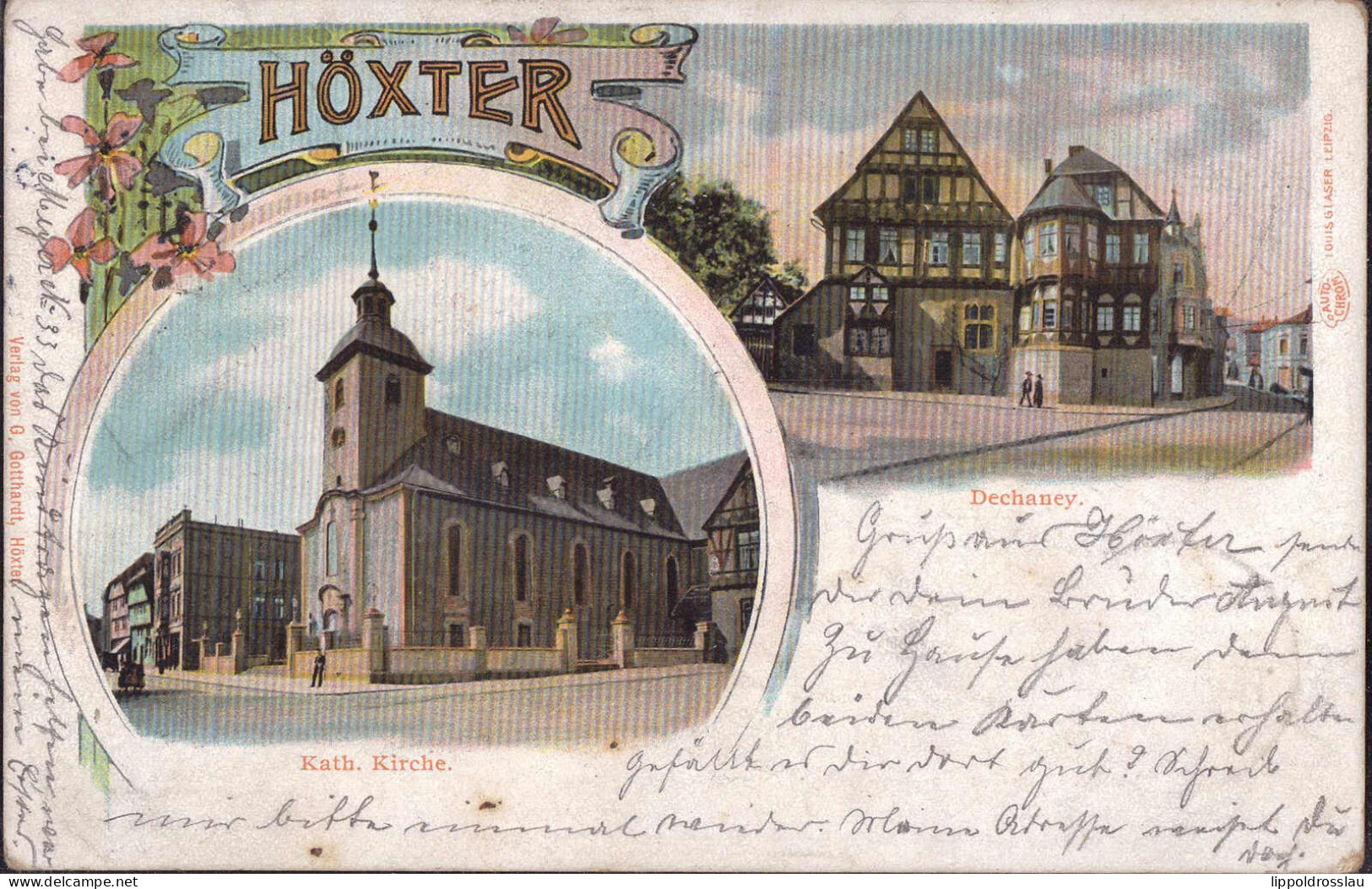 Gest. W-3470 Höxter Dechaney Kath. Kirche, Soldatenpost 1903 - Hoexter