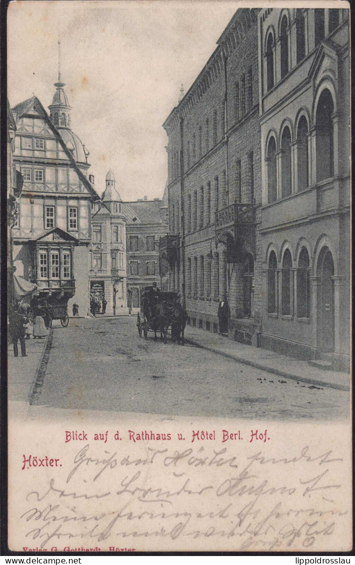 Gest. W-3470 Höxter Hotel Berliner Hof Soldatenpost 1904 - Höxter