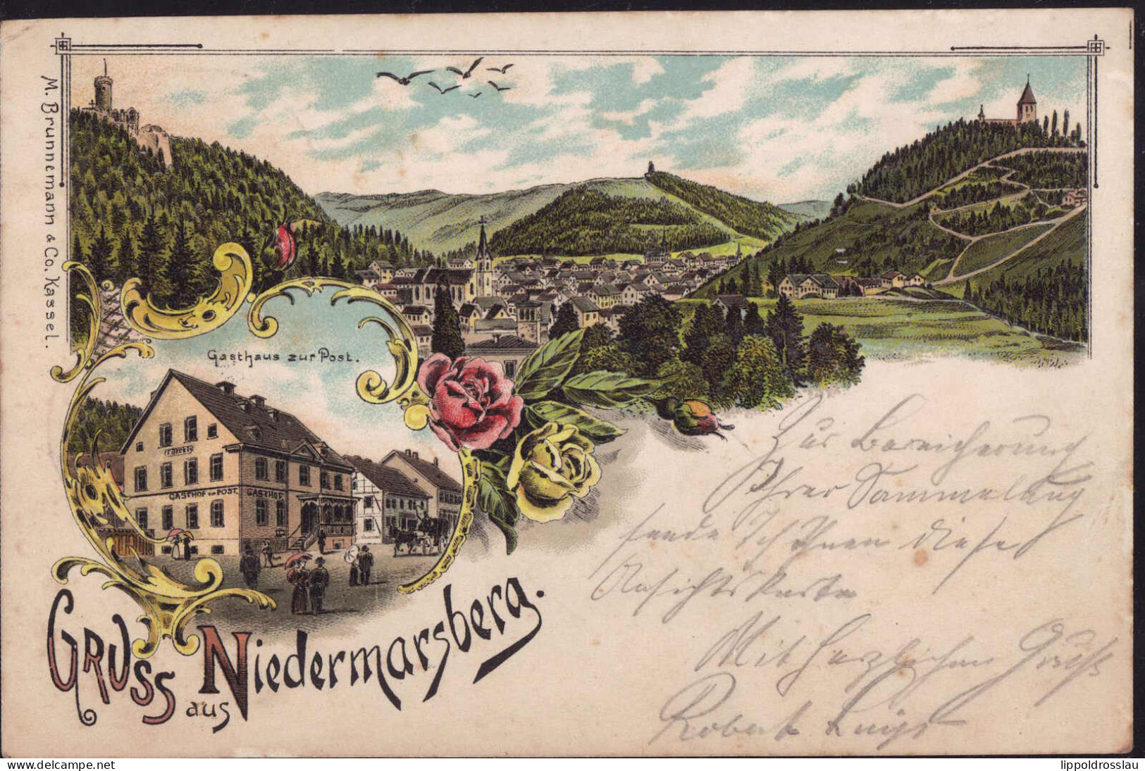 Gest. W-3538 Niedermarsberg Gasthaus Zur Post 1897 - Warburg